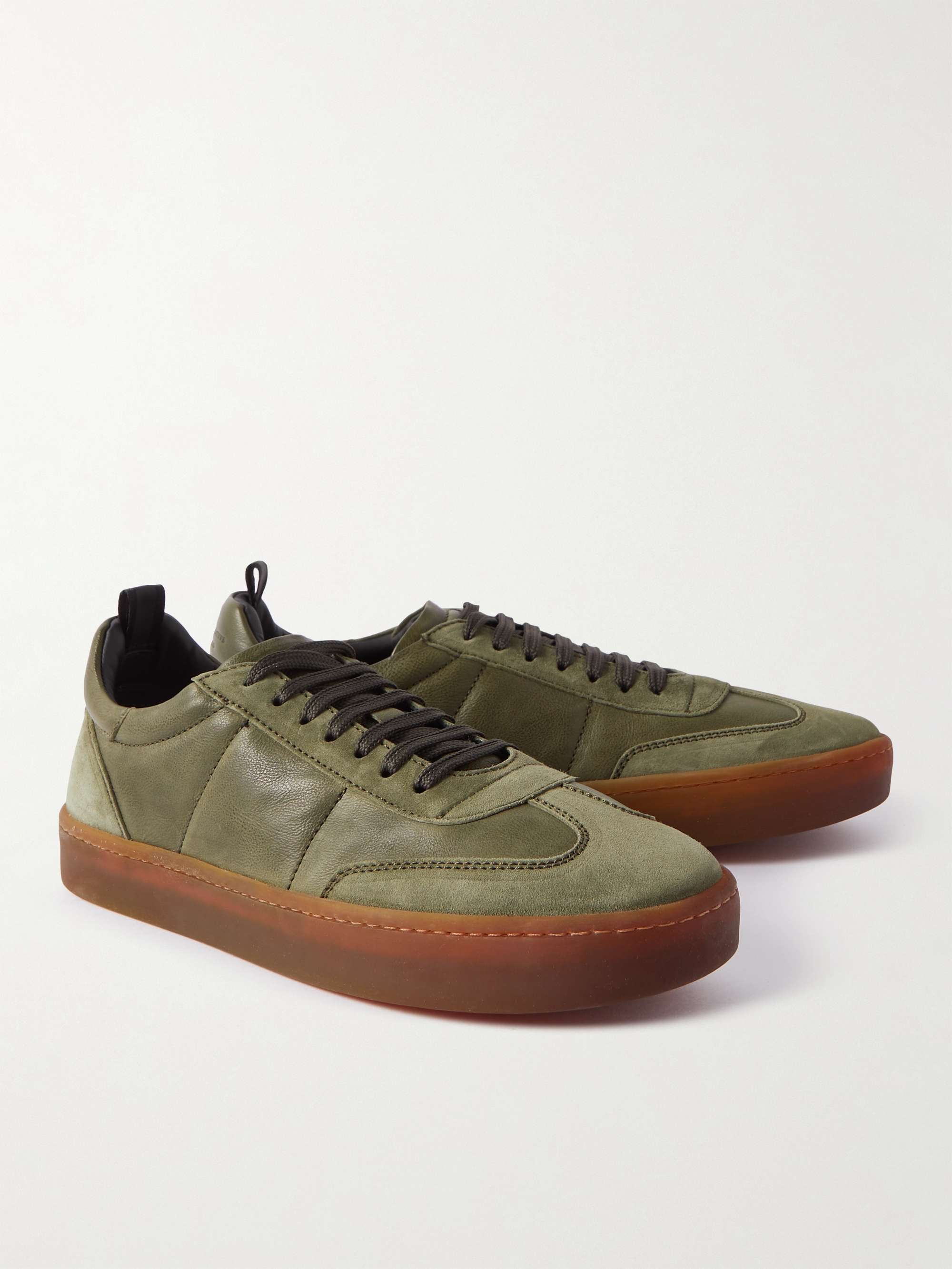 OFFICINE CREATIVE Kombined Suede-Trimmed Leather Sneakers