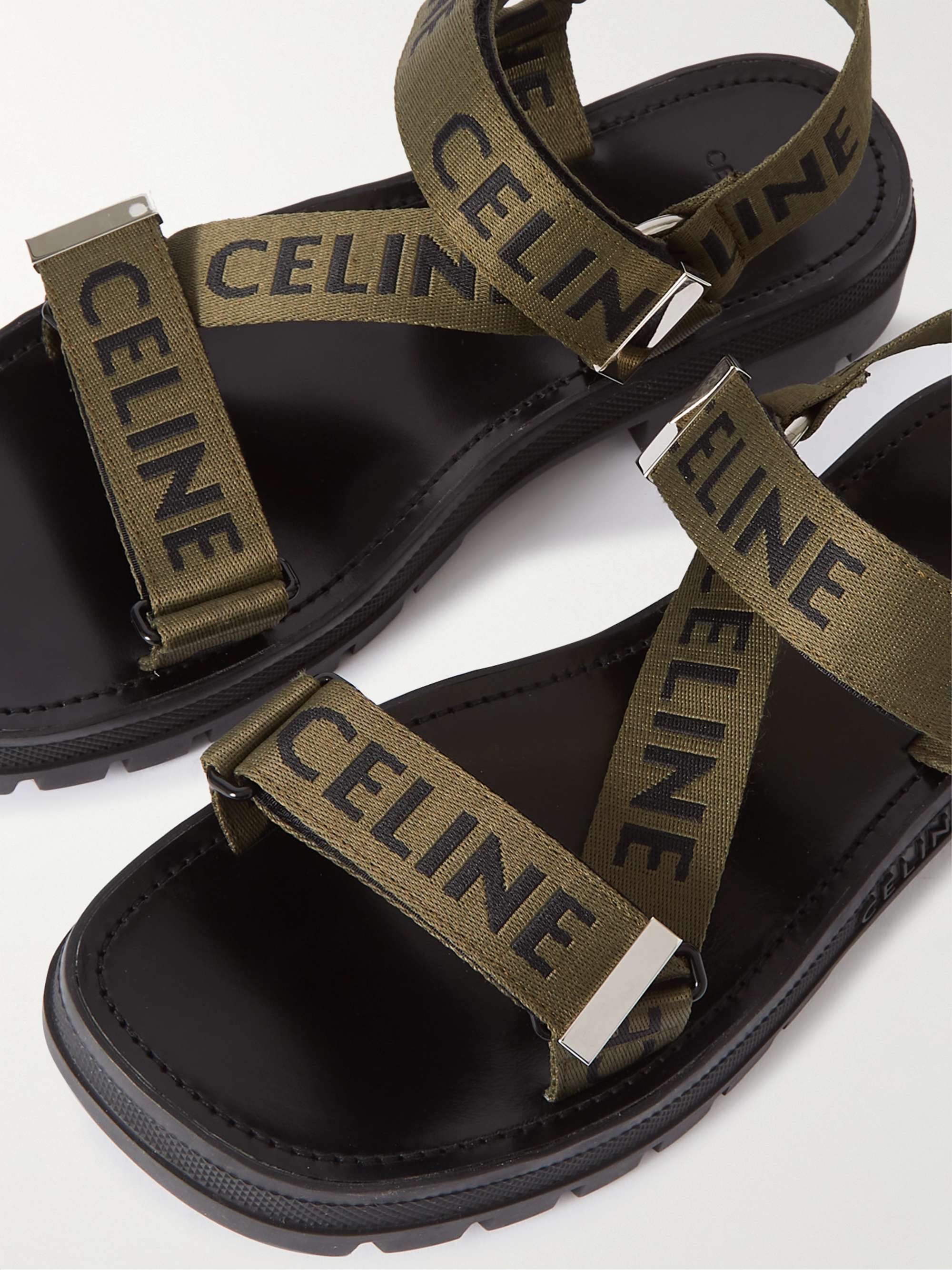 CELINE HOMME Logo-Print Canvas Sandals