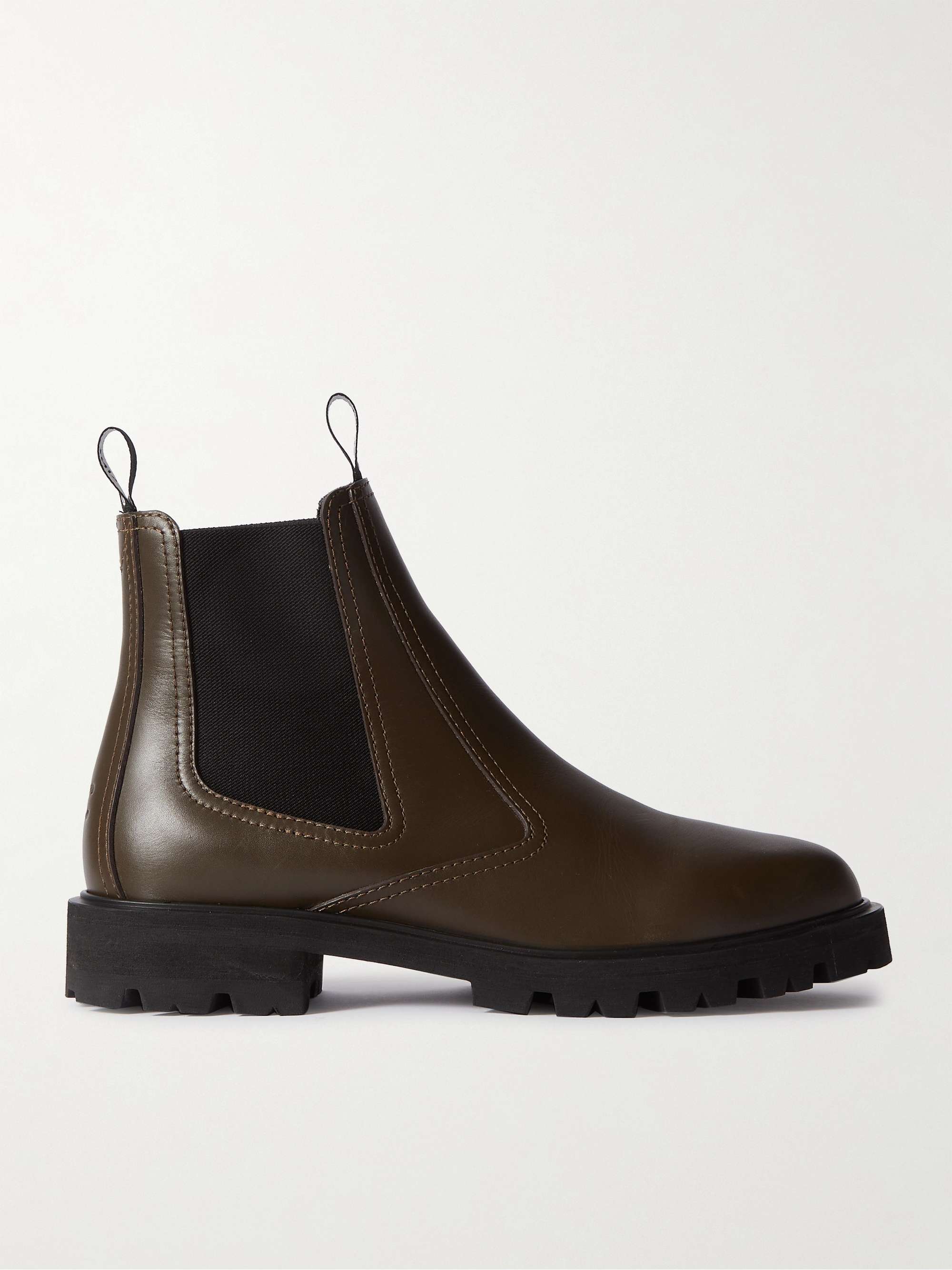 CELINE HOMME Margaret Waxed-Leather Chelsea Boots