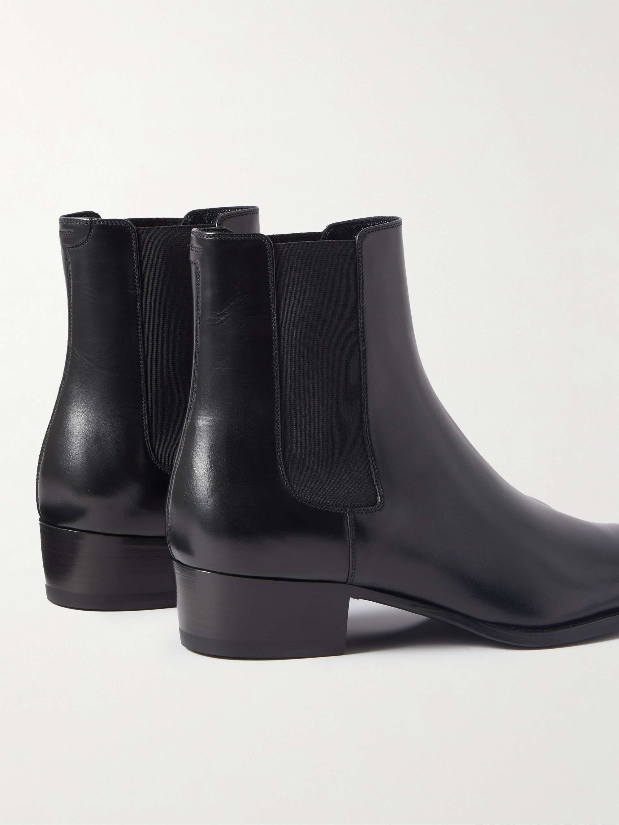 CELINE HOMME Drugstore Glossed-Leather Chelsea Boots
