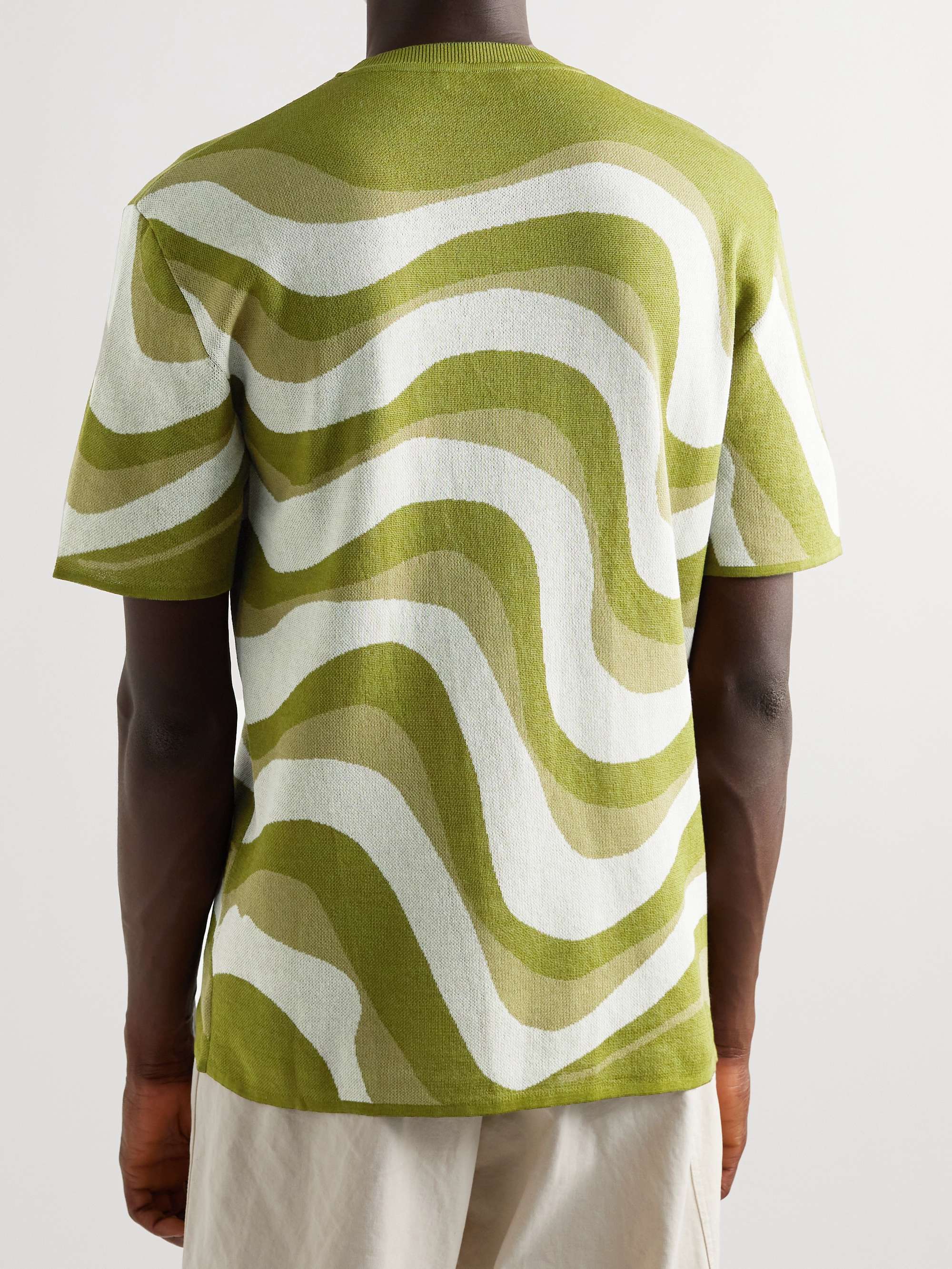 MR P. Wave Jacquard-Knit Mercerised Cotton T-Shirt