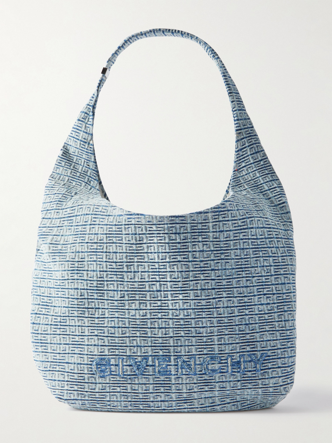 Large Logo-embossed Denim Tote Bag In Blue