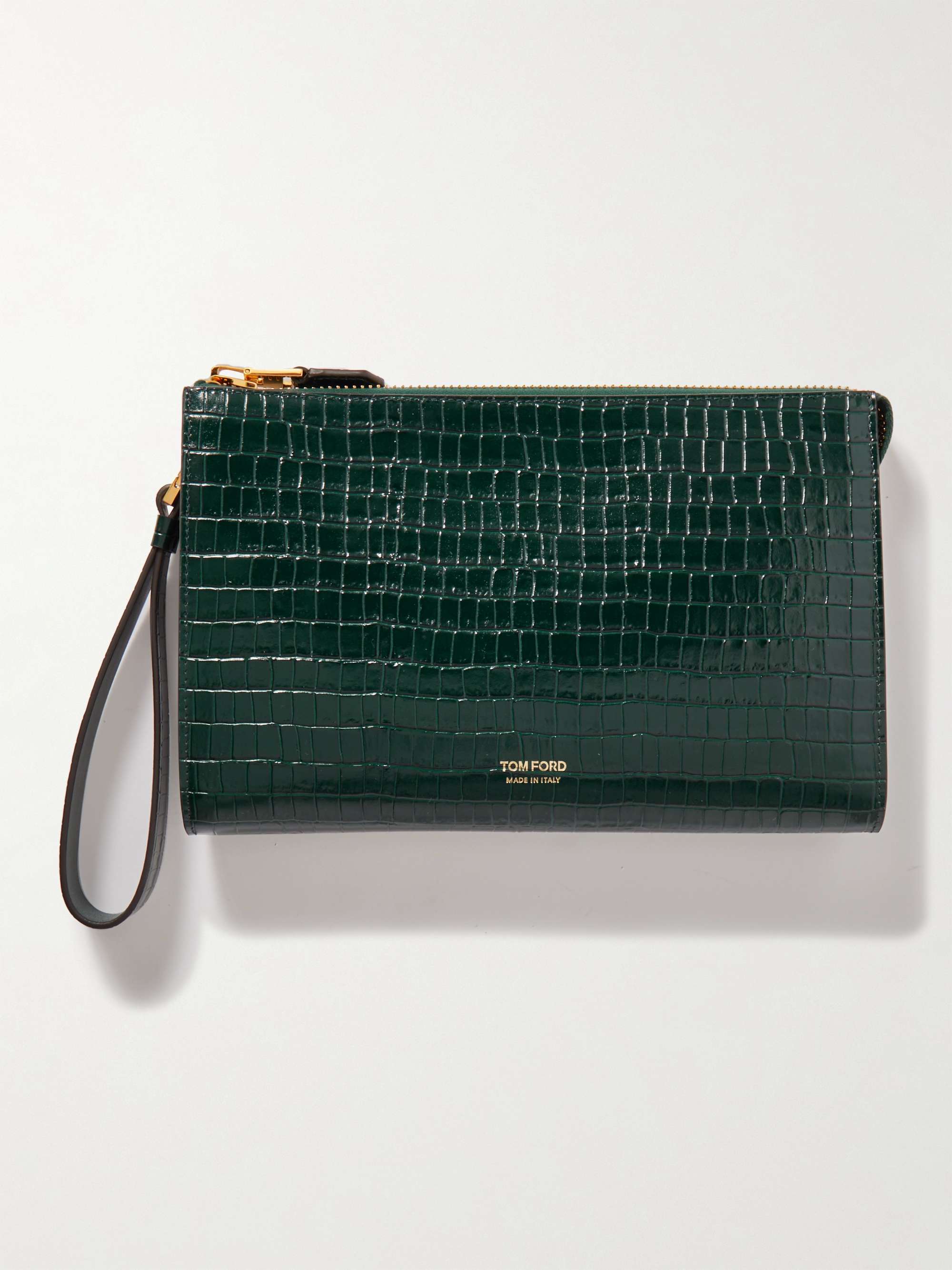 TOM FORD Croc-Effect Leather Pouch