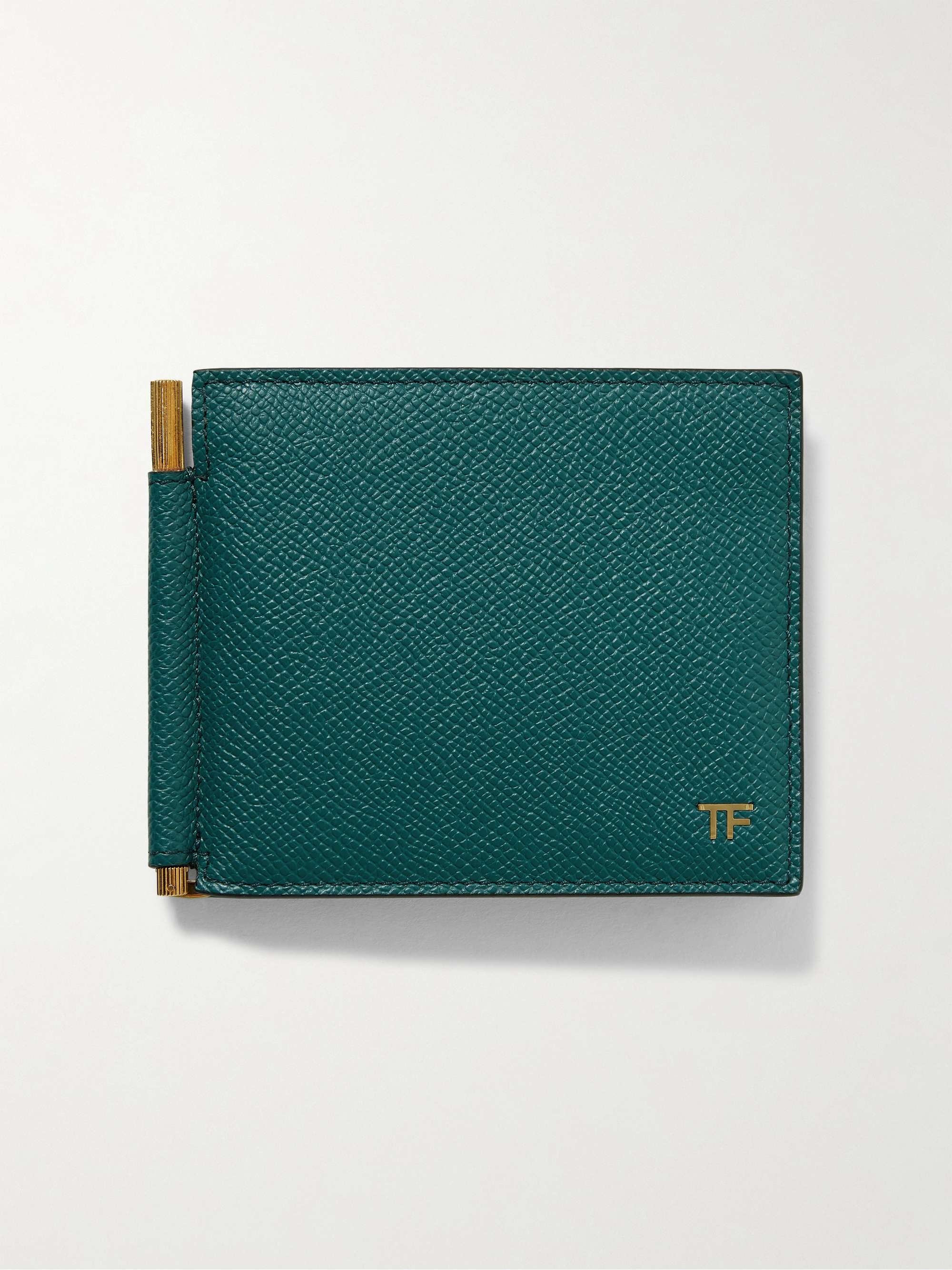 TOM FORD Pebble-Grain Leather Bifold Wallet with Money Clip