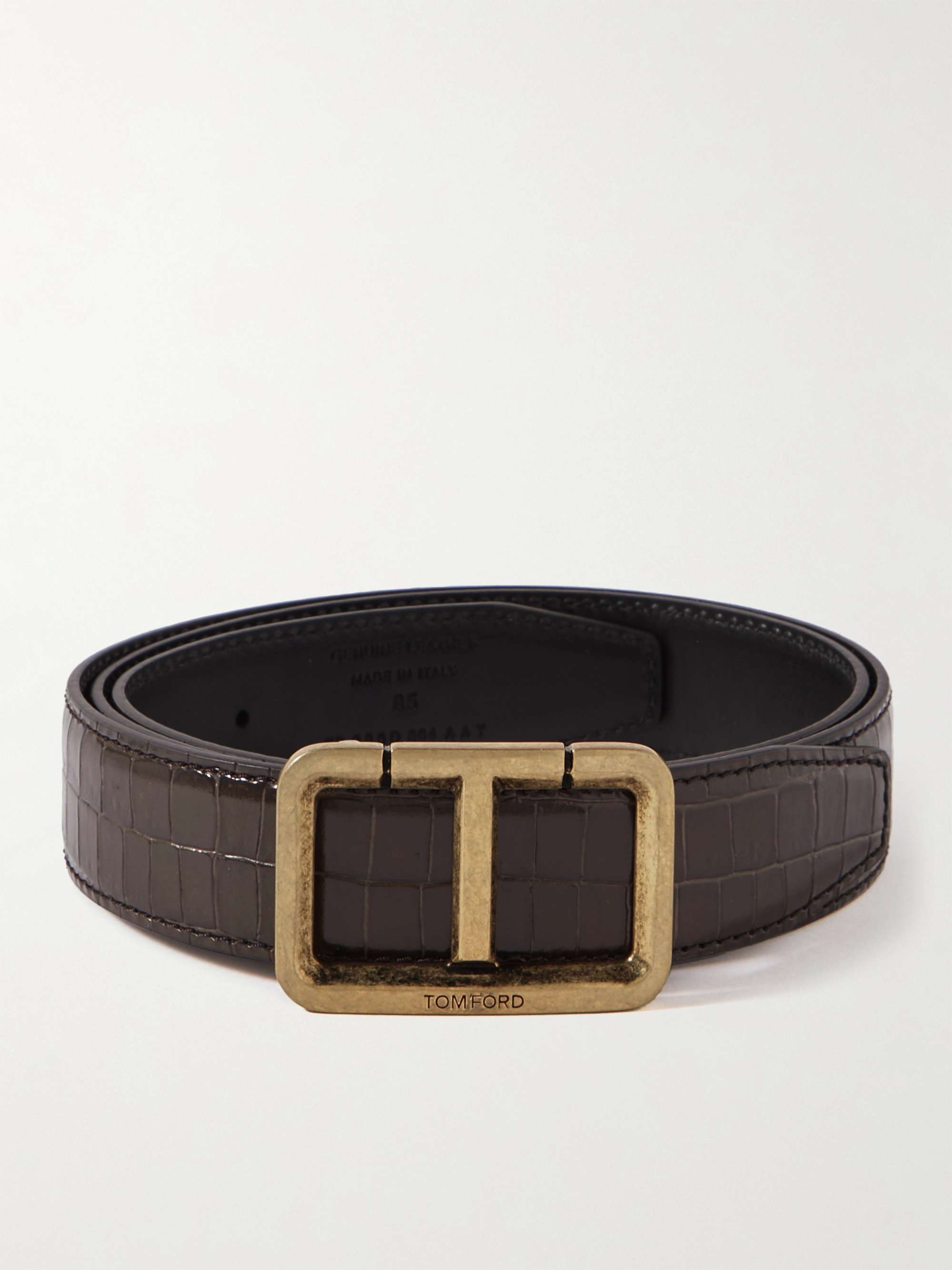Tom Ford Leather Logo Belt Womens Accessories Belts 