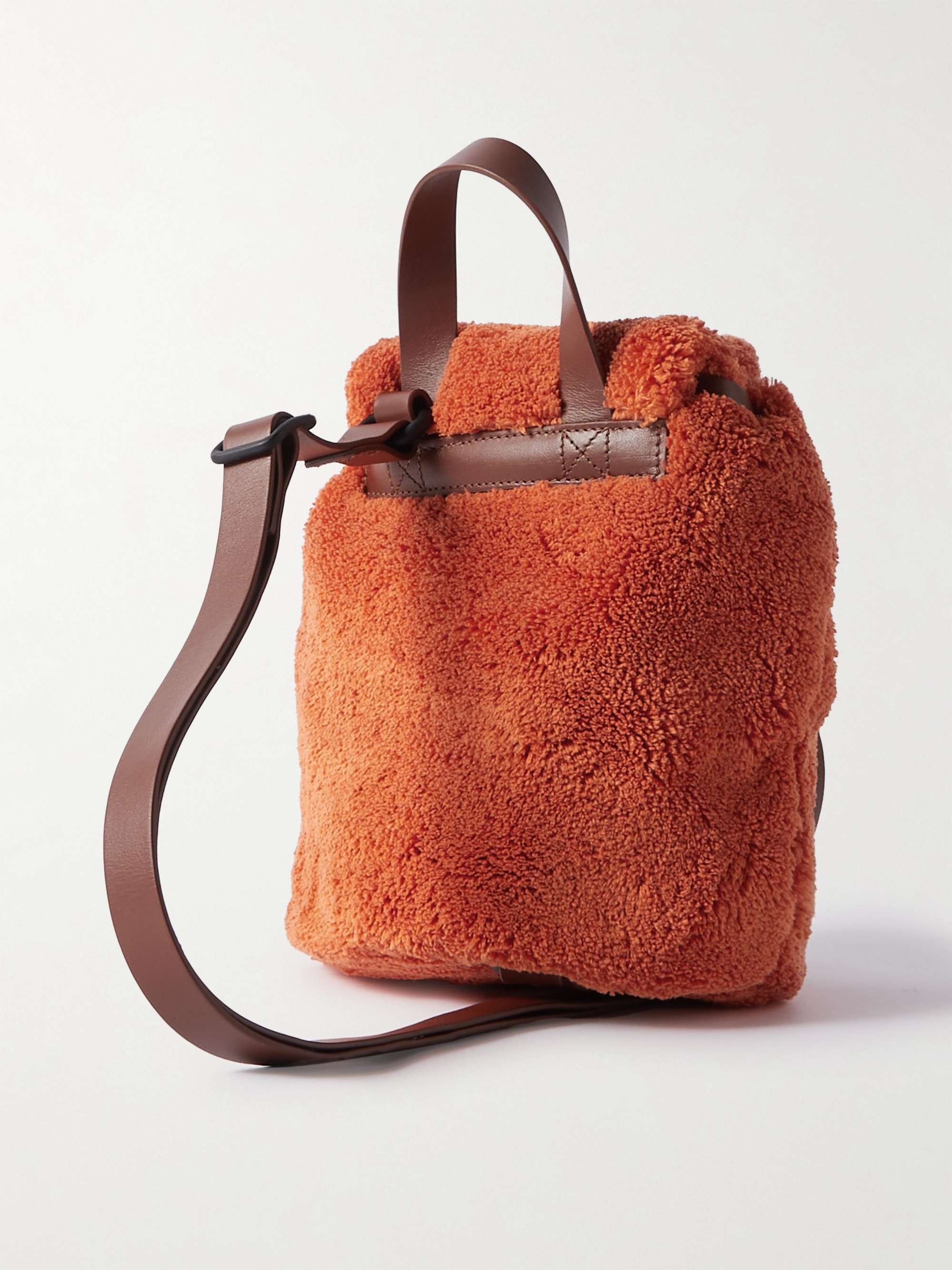 ACNE STUDIOS Leather-Trimmed Fleece Backpack