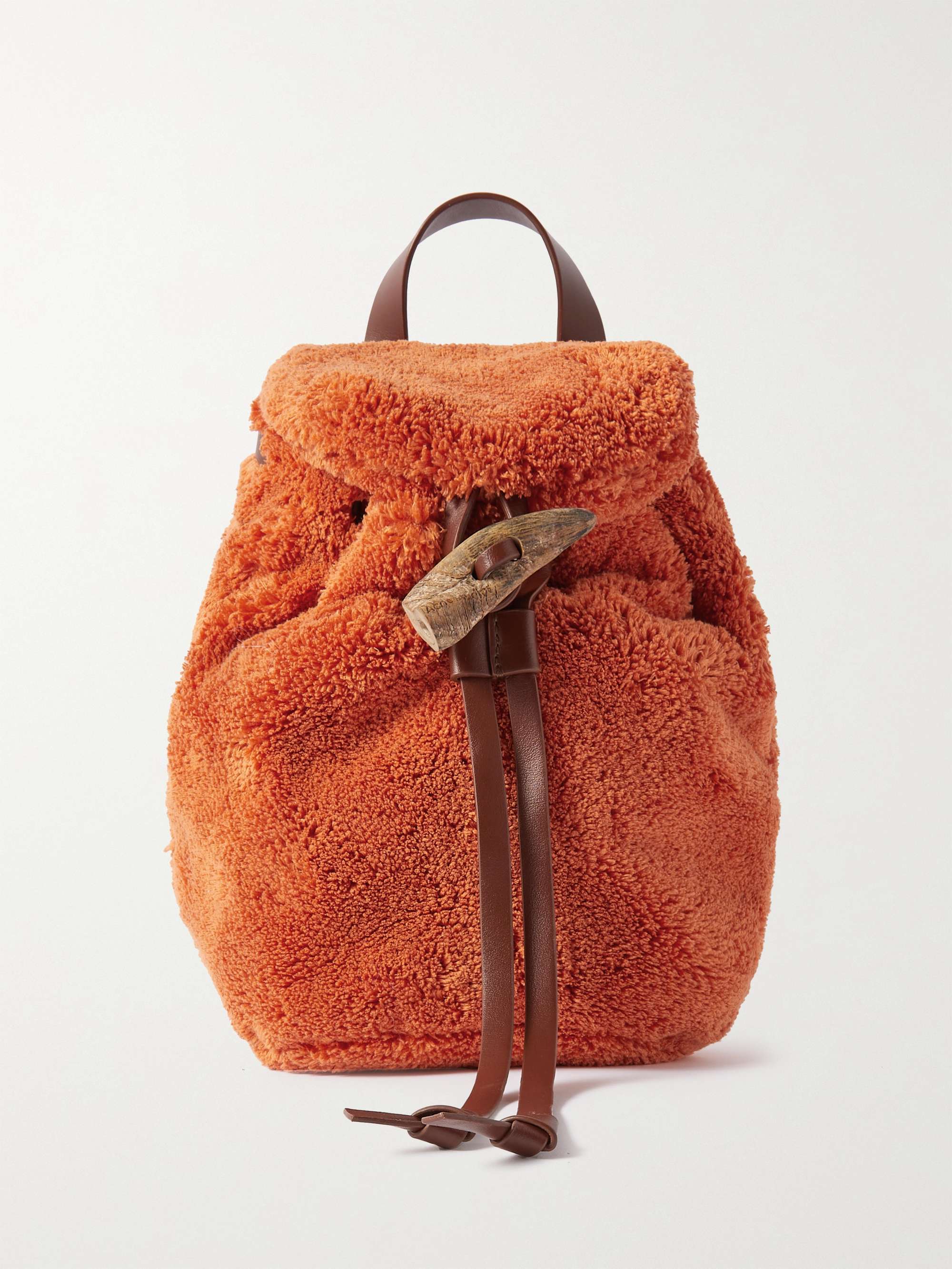 ACNE STUDIOS Leather-Trimmed Fleece Backpack