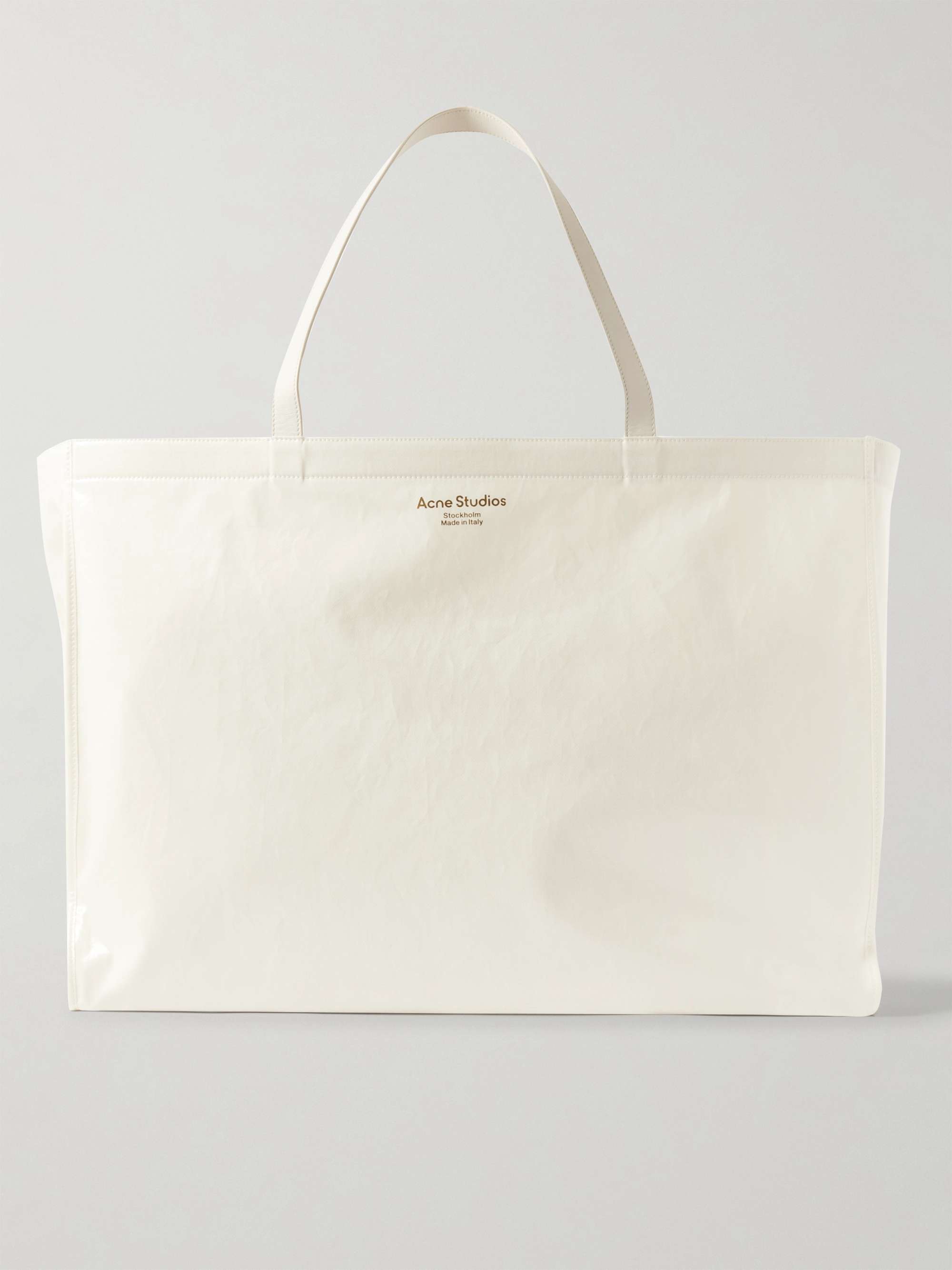 ACNE STUDIOS East-West Leather-Trimmed Coated-Canvas Tote