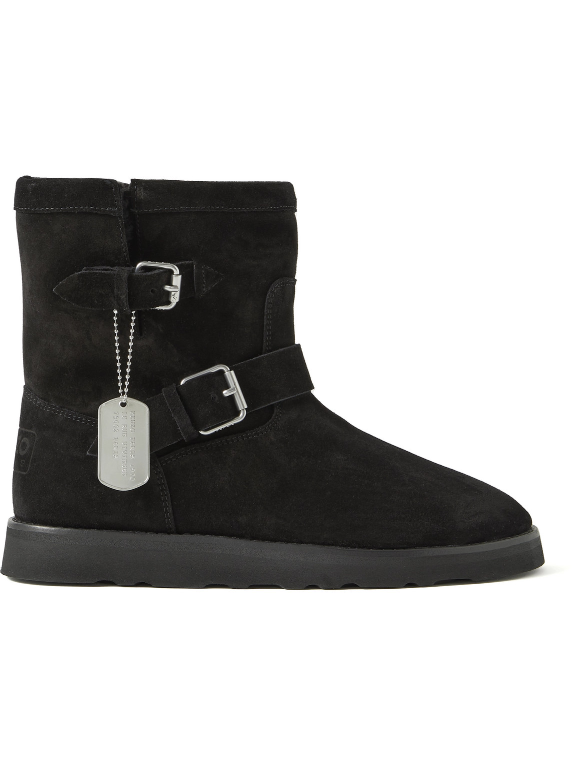 Kenzo Cozy Shearling-lined Suede Boots In Black