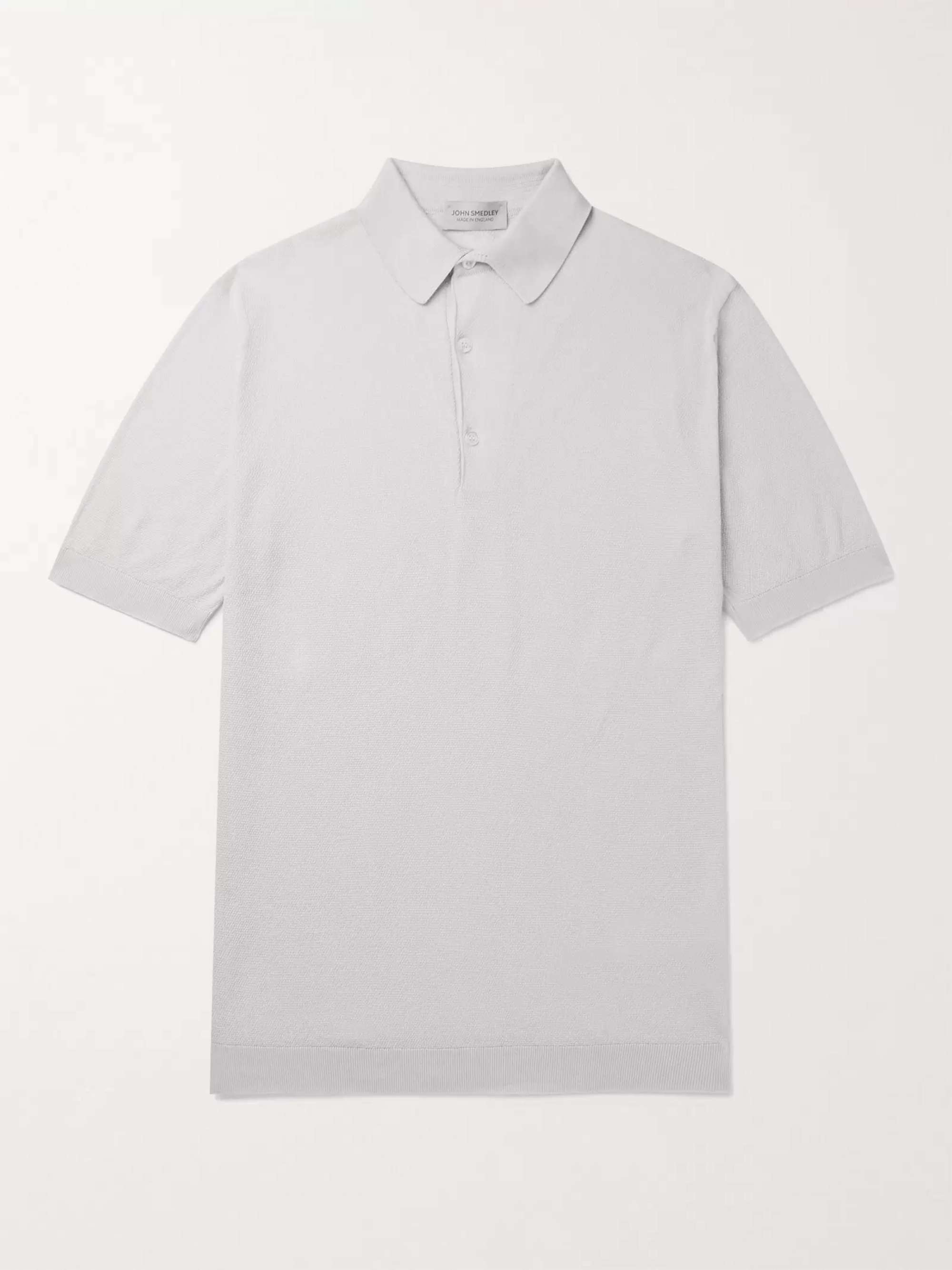 JOHN SMEDLEY Roth Slim-Fit Sea Island Cotton-Piqué Polo Shirt