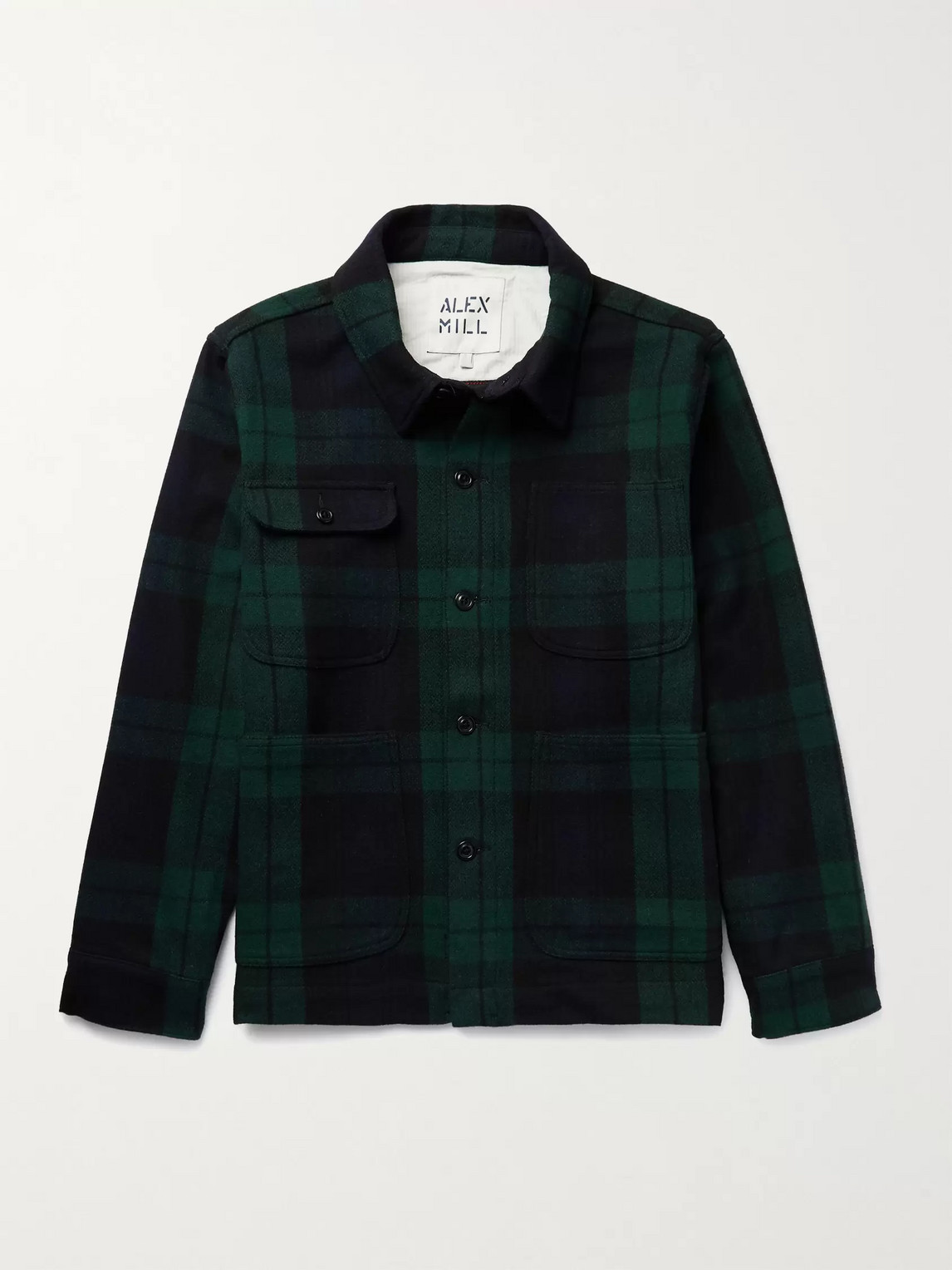 ALEX MILL CHECKED WOOL-BLEND CHORE JACKET
