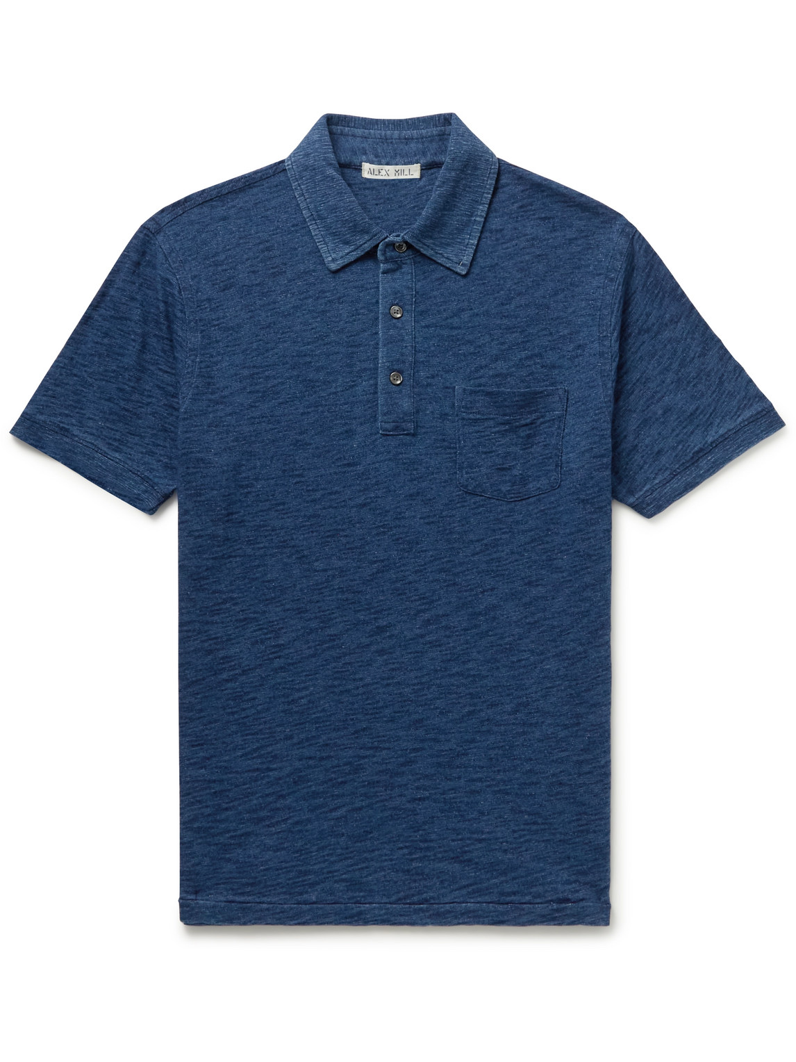 Alex Mill Standard Slub Cotton-jersey Polo Shirt In Blue