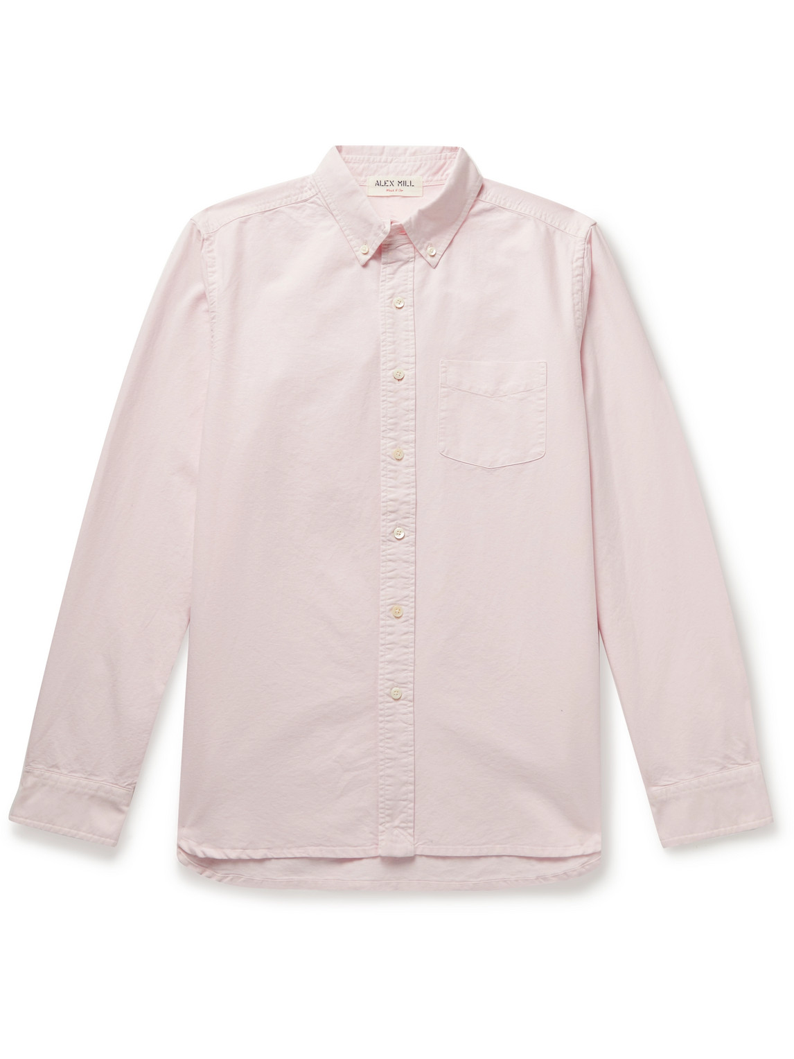 Alex Mill Button-down Collar Overdyed Cotton Oxford Shirt In Pink