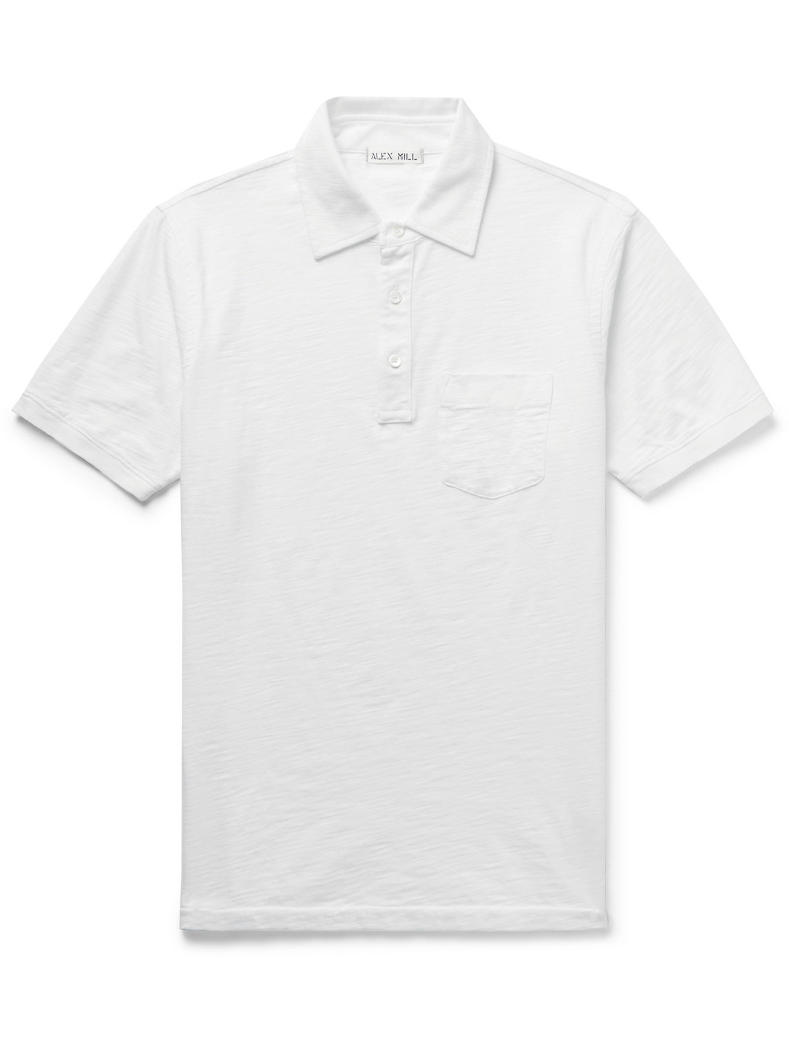 Alex Mill Standard Slub Cotton-jersey Polo Shirt In White