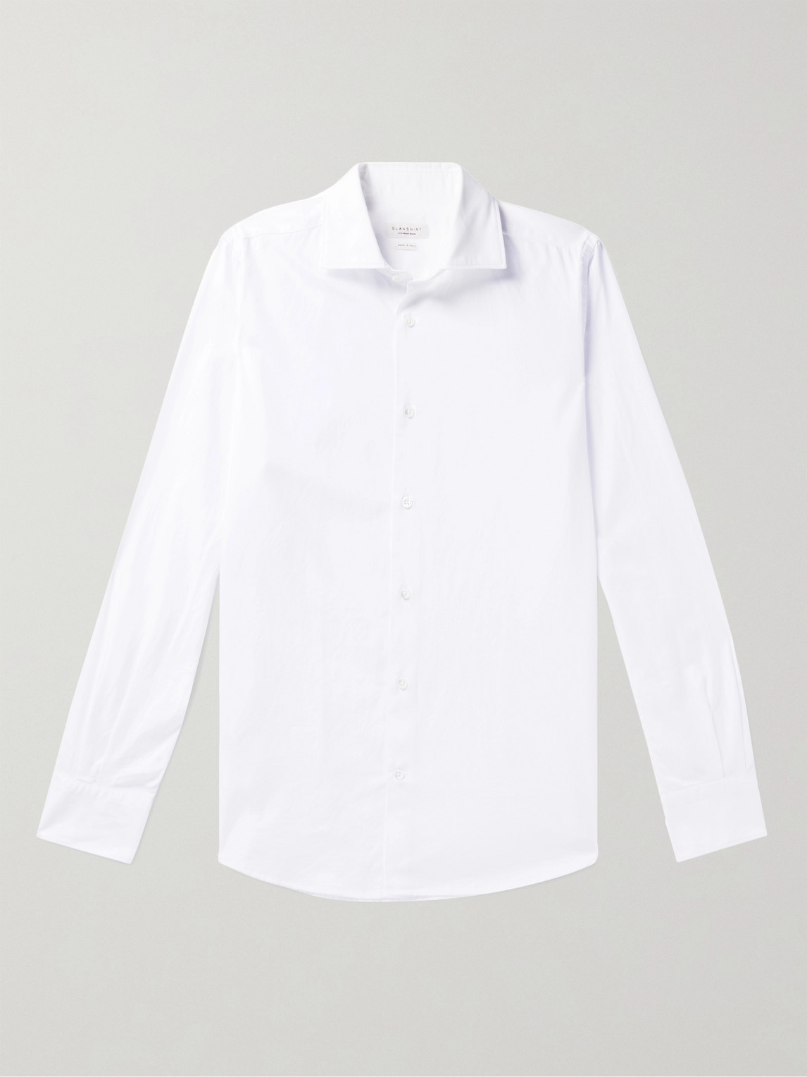 Incotex Fellini Slim-fit Herringbone Cotton Shirt In White