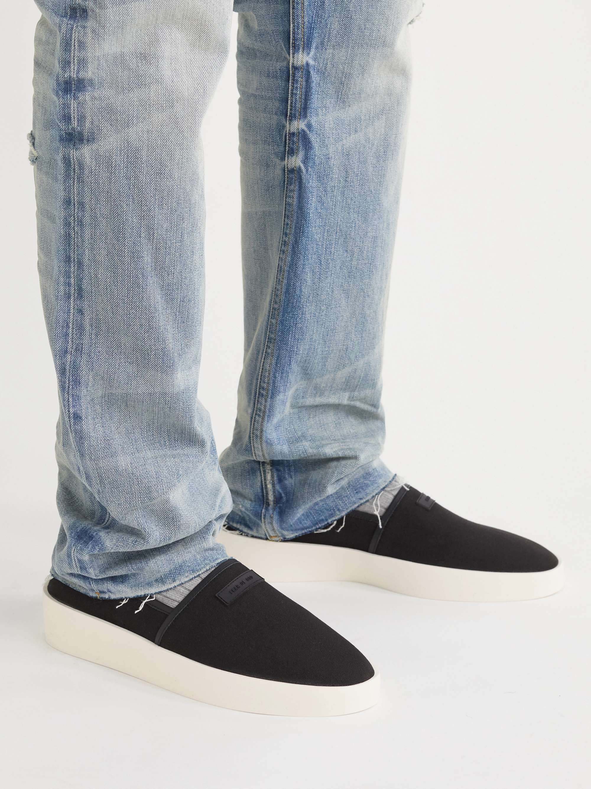 FEAR OF GOD Leather-Trimmed Canvas Espadrilles