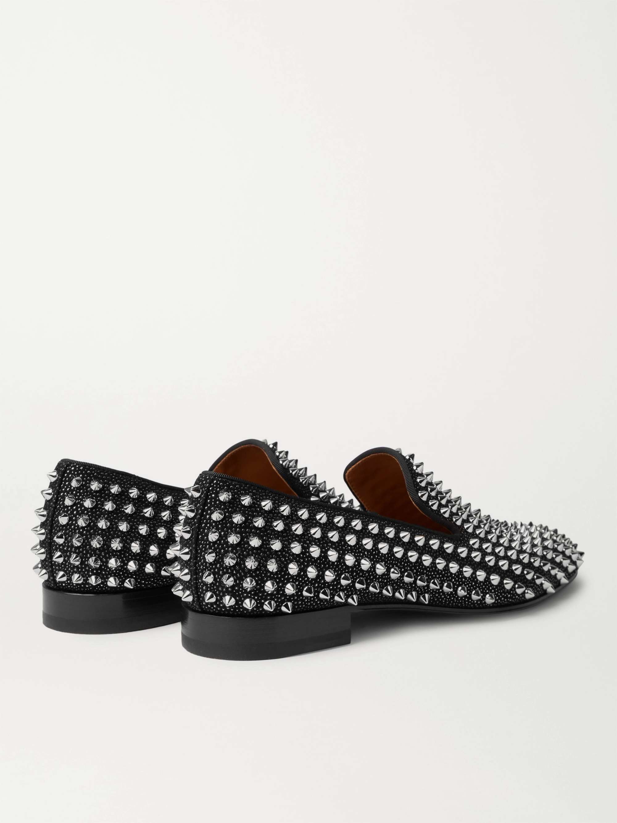 CHRISTIAN LOUBOUTIN Dandelion Spiked Suede Loafers