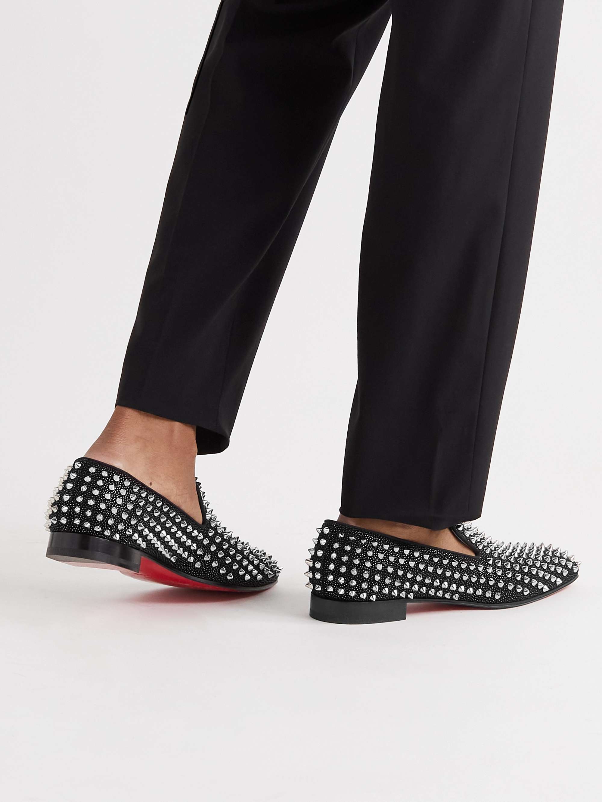 CHRISTIAN LOUBOUTIN Dandelion Spiked Suede Loafers