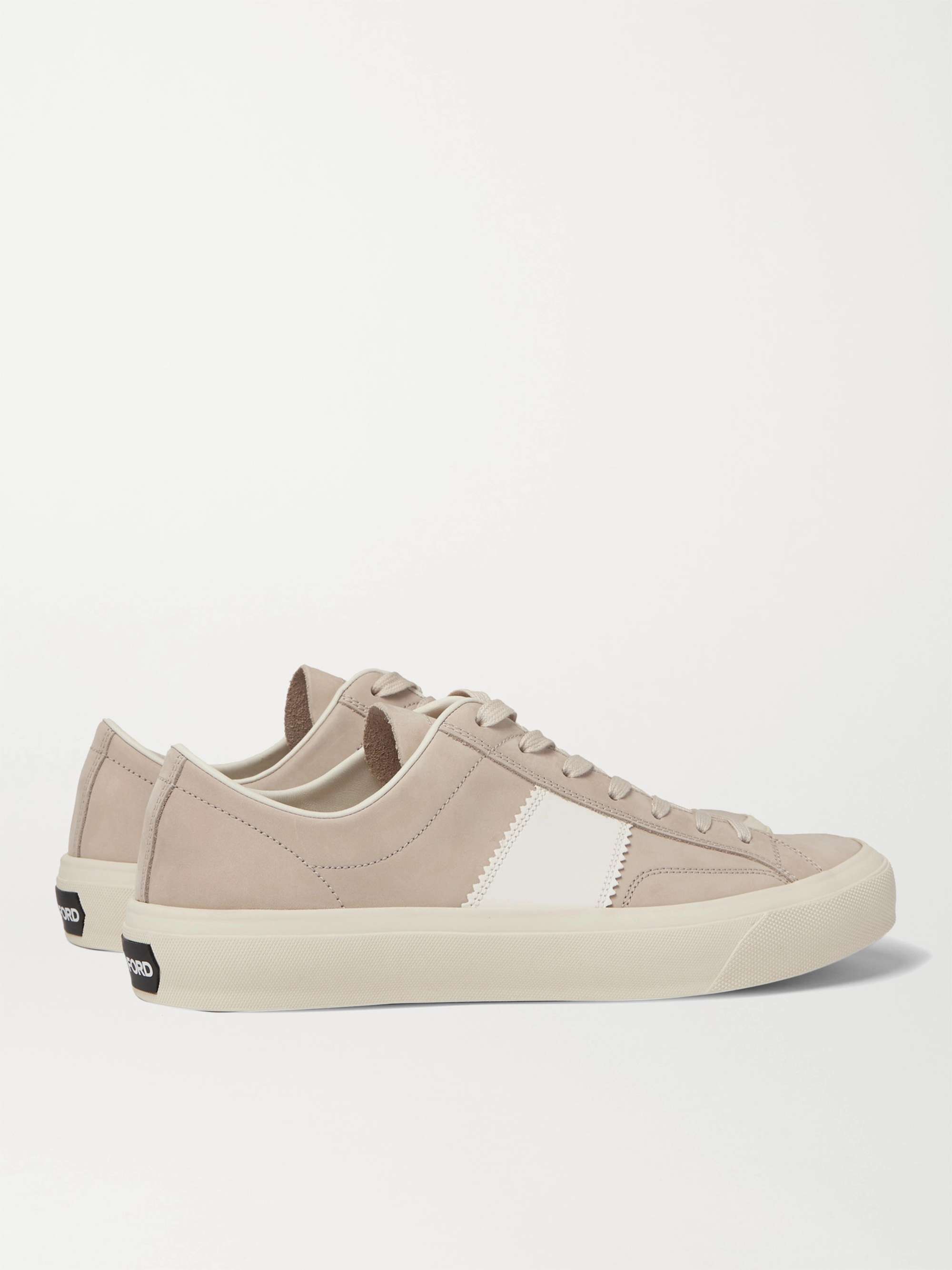 TOM FORD Cambridge Leather-Trimmed Nubuck Sneakers