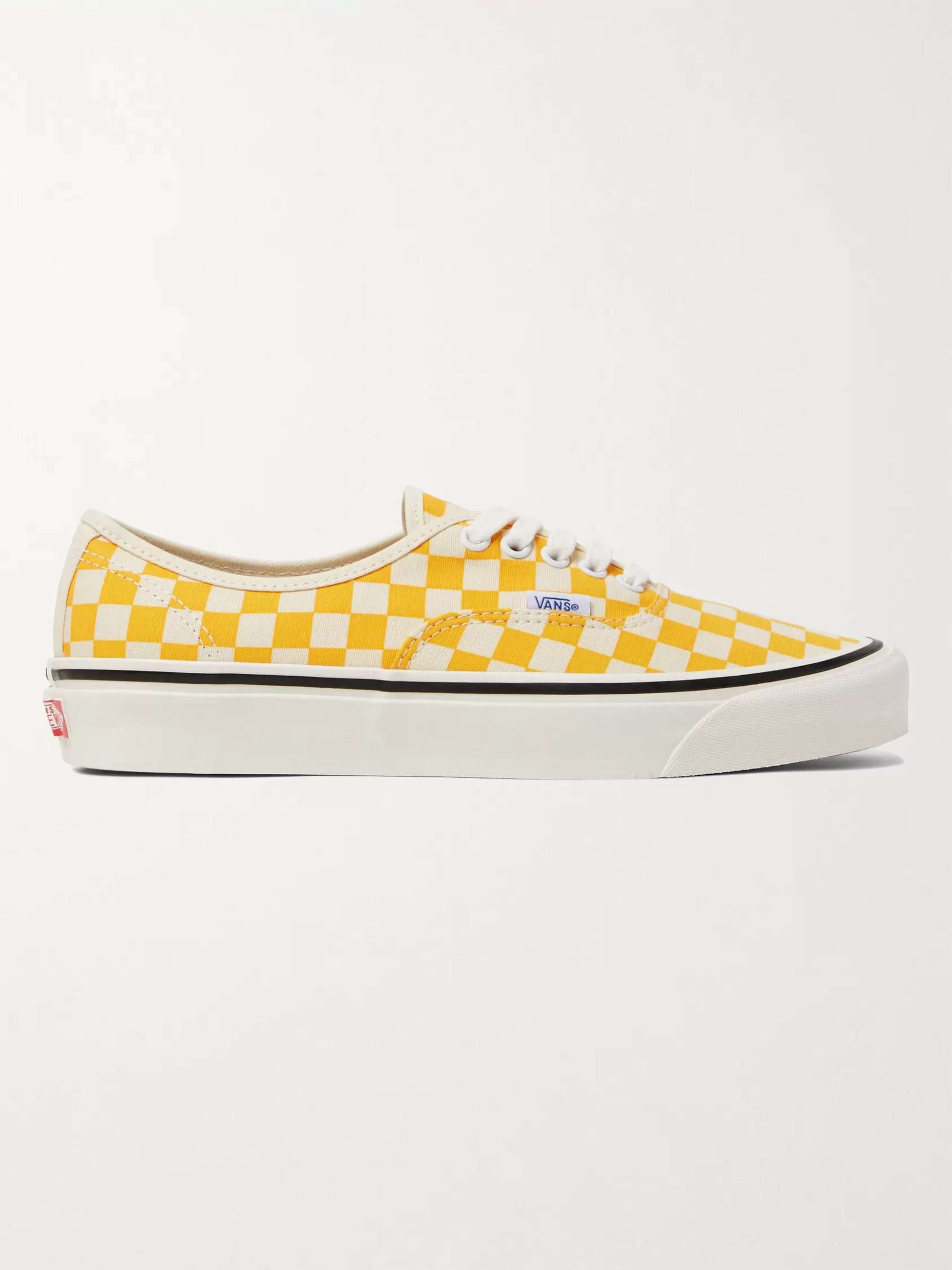 yellow checkerboard vans authentic