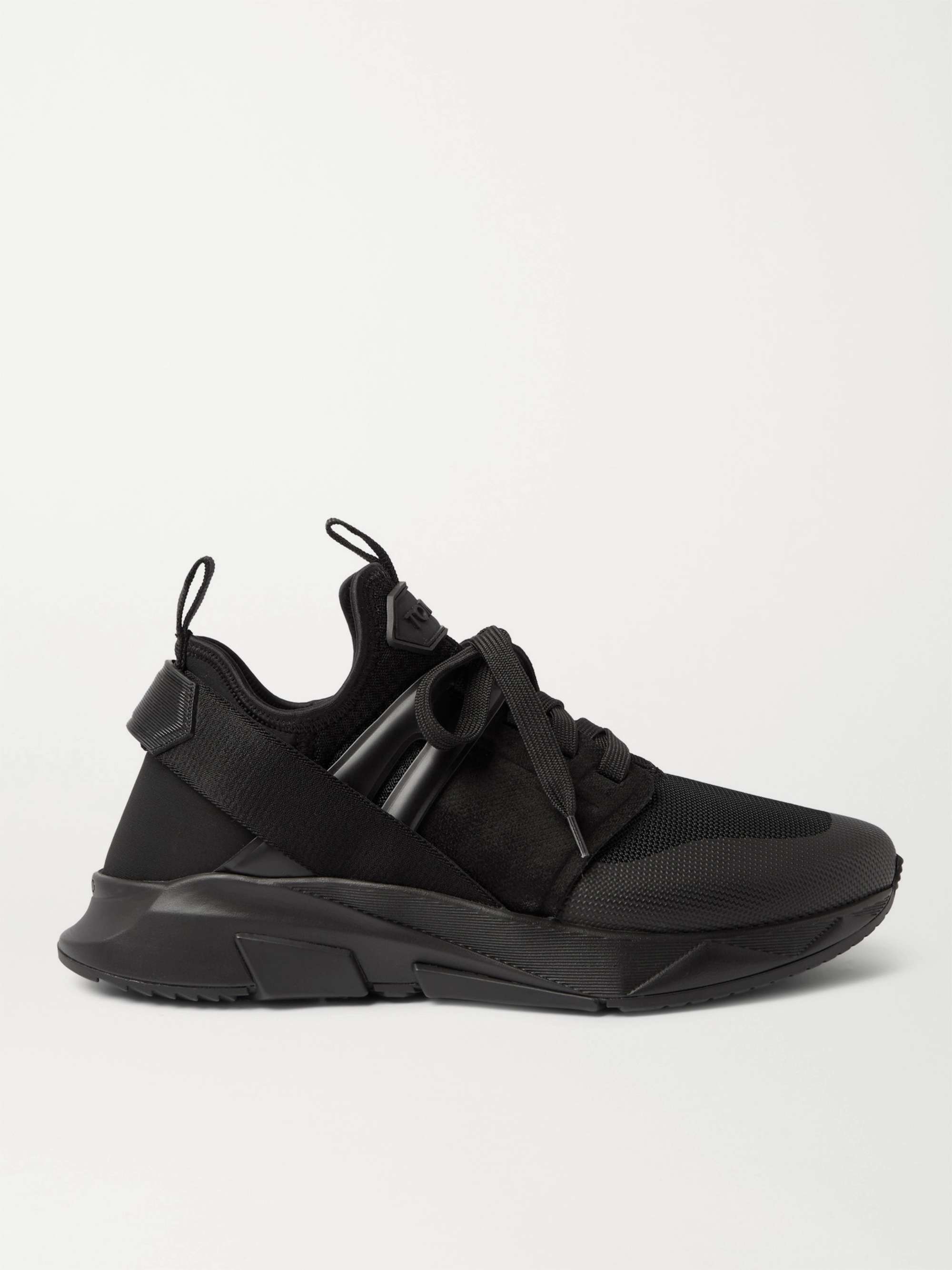 TOM FORD Jago Neoprene, Suede and Leather Sneakers