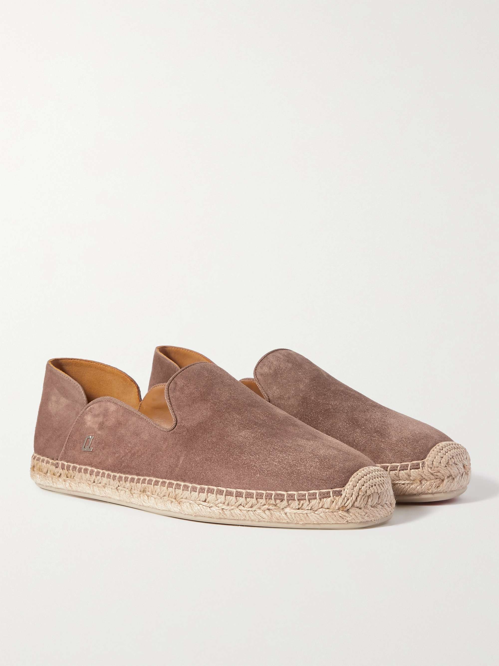 CHRISTIAN LOUBOUTIN Collapsible-Heel Suede Espadrilles