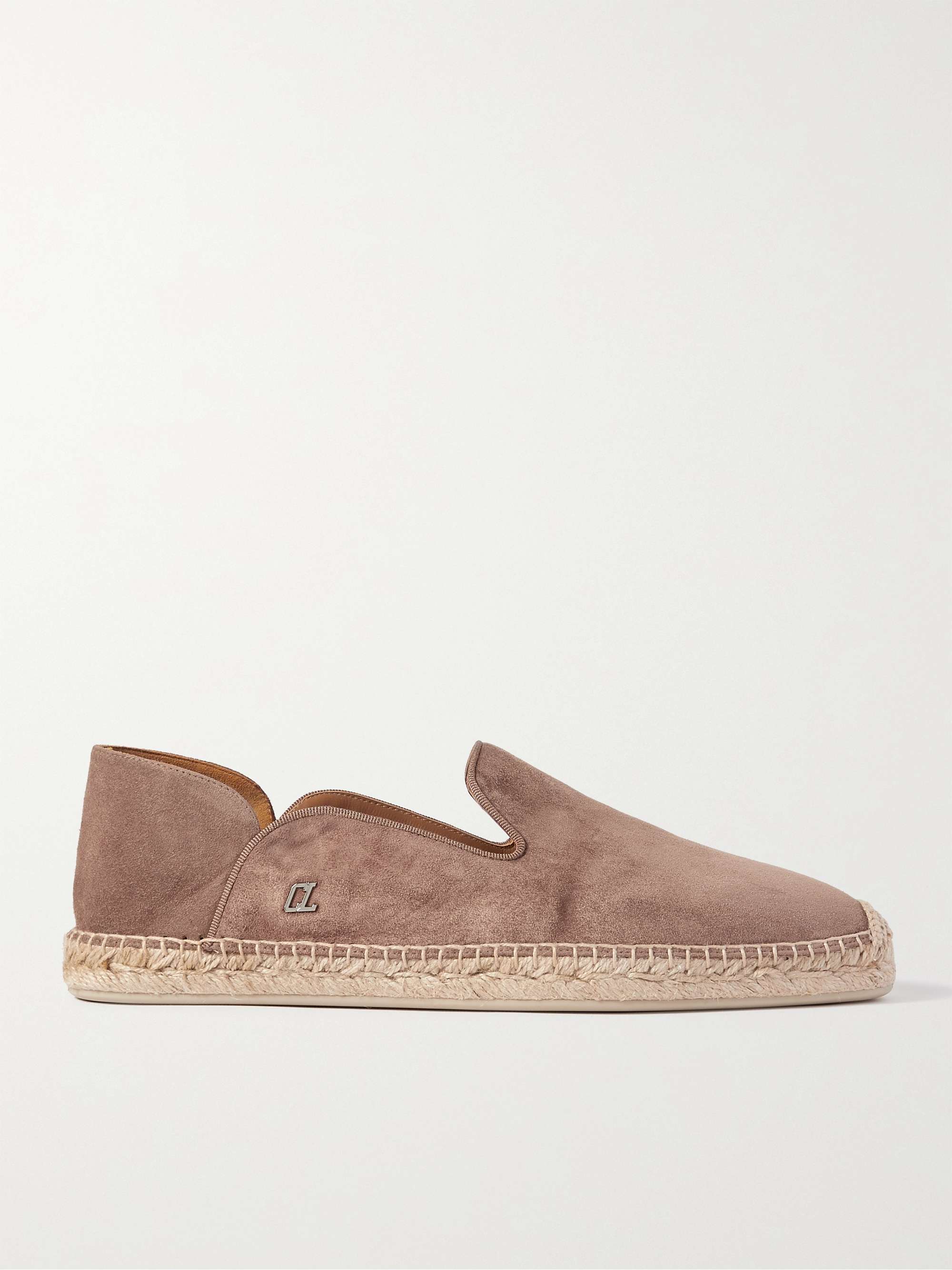 CHRISTIAN LOUBOUTIN Collapsible-Heel Suede Espadrilles