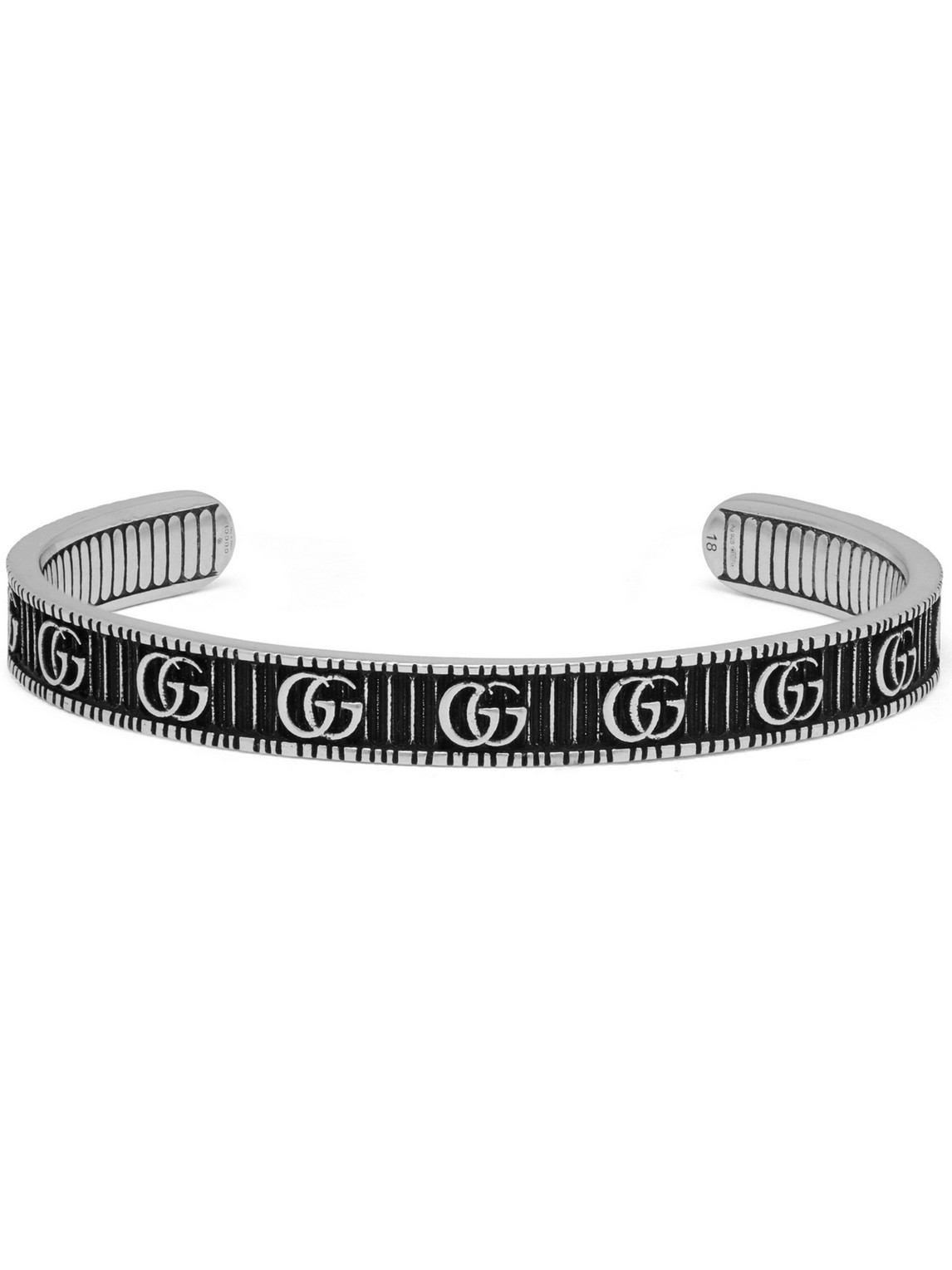 GG Marmont Logo-Embossed Silver-Tone Cuff