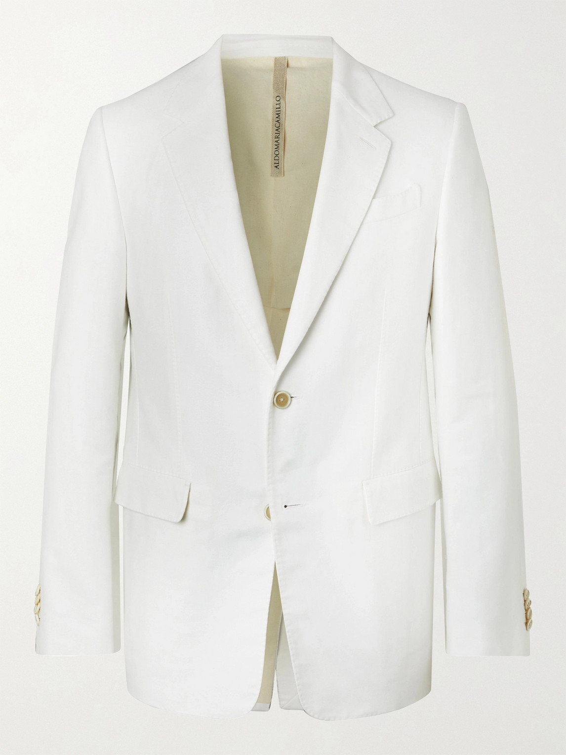Aldomariacamillo Cotton-moleskin Suit Jacket In Neutrals