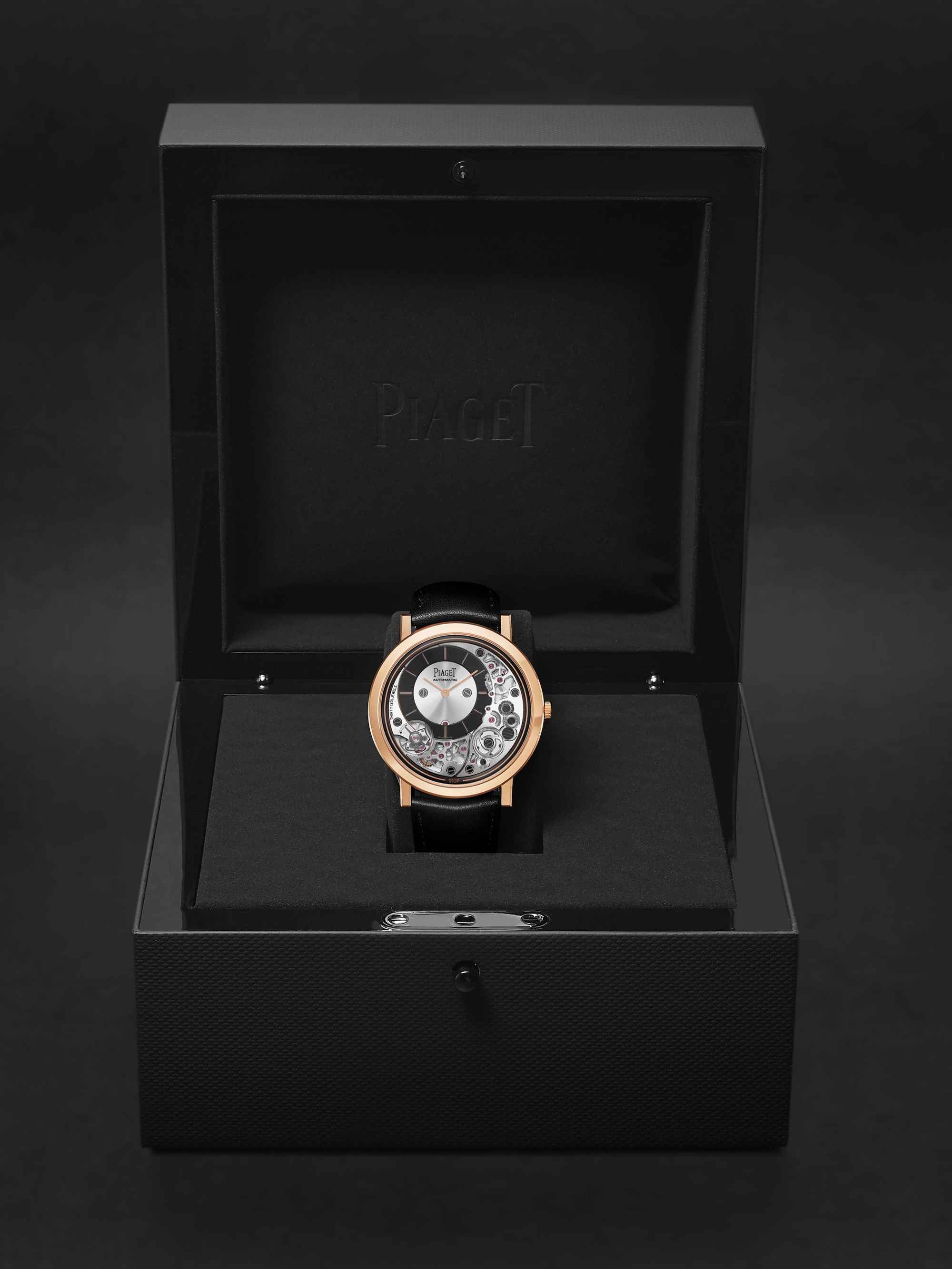 PIAGET Altiplano Ultimate Automatic 41mm 18-Karat Rose Gold and Leather Watch, Ref. No. G0B43120