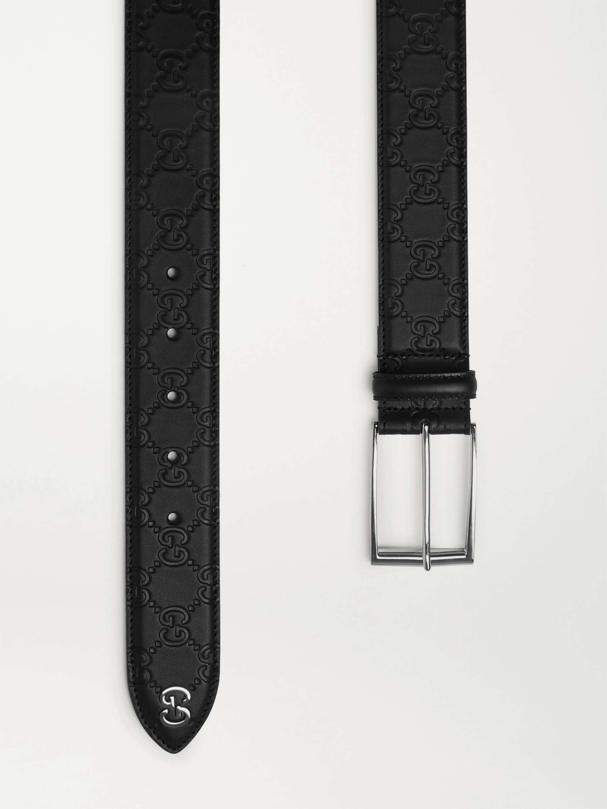 GUCCI 4cm Logo-Debossed Leather Belt