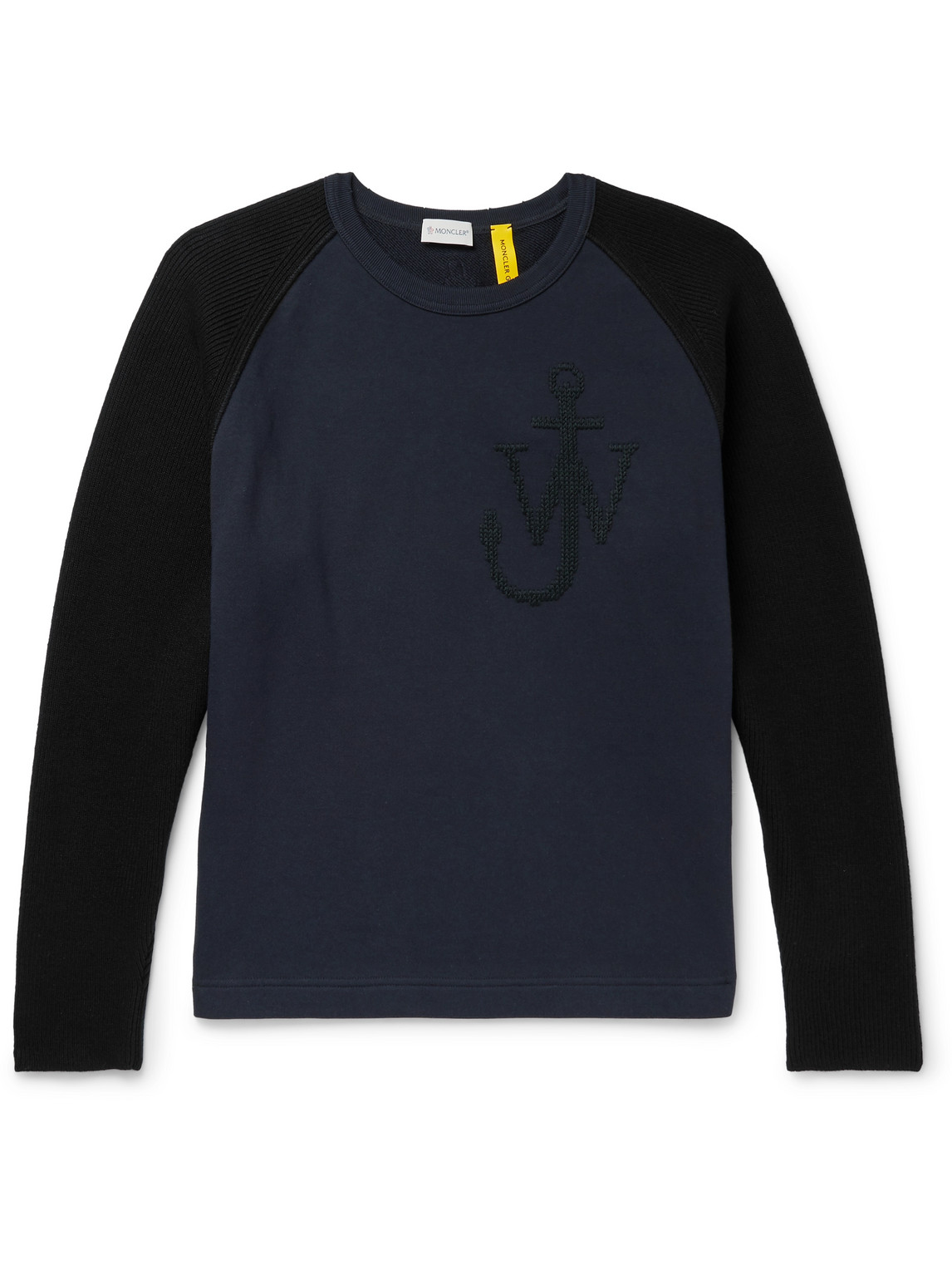 Moncler Genius 1 Moncler JW Anderson Logo-Embroidered Virgin Wool and Loopback Cotton-Jersey Sweatshirt