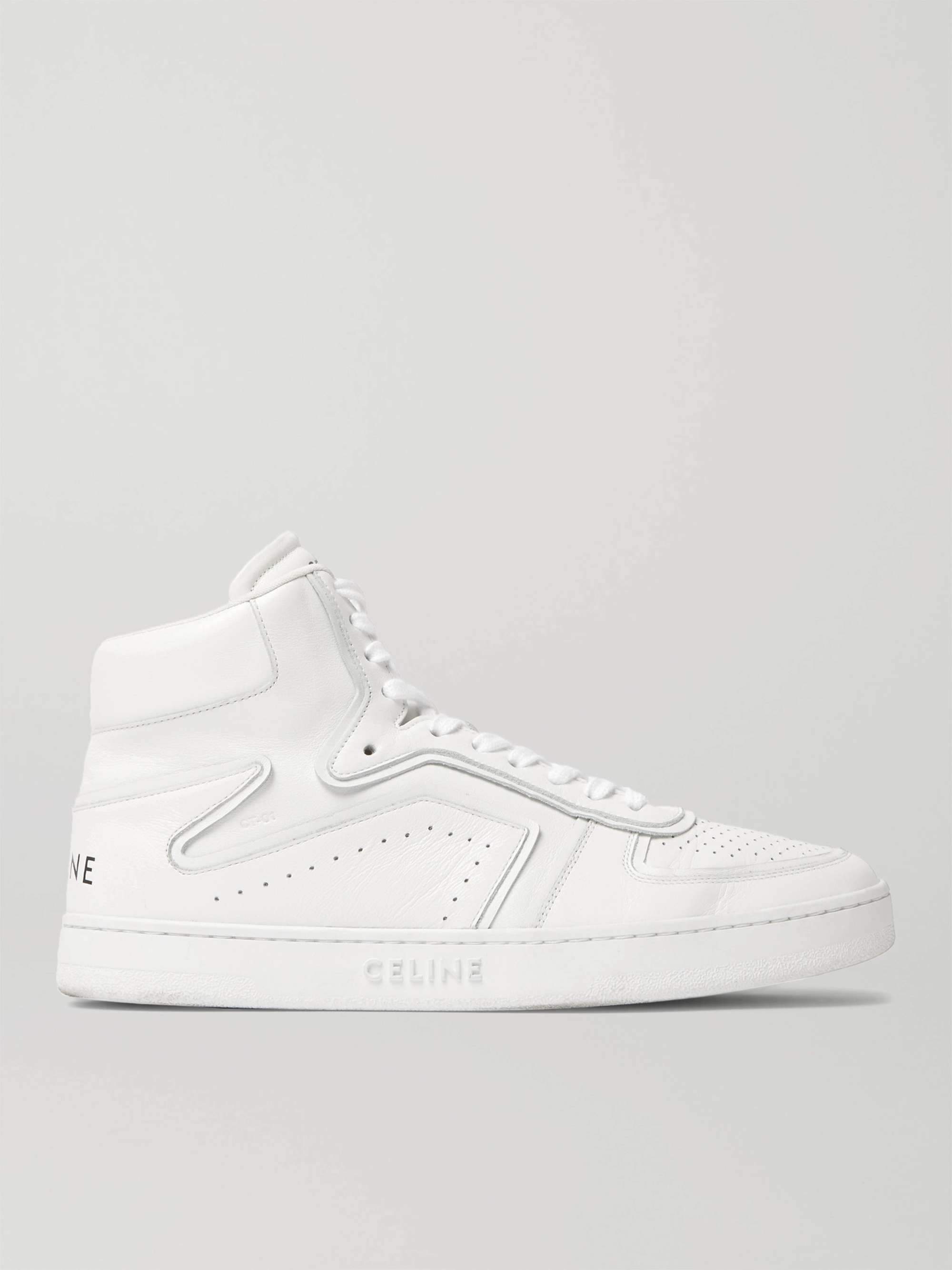 White CT-03 Leather High-Top Sneakers | CELINE HOMME | MR PORTER