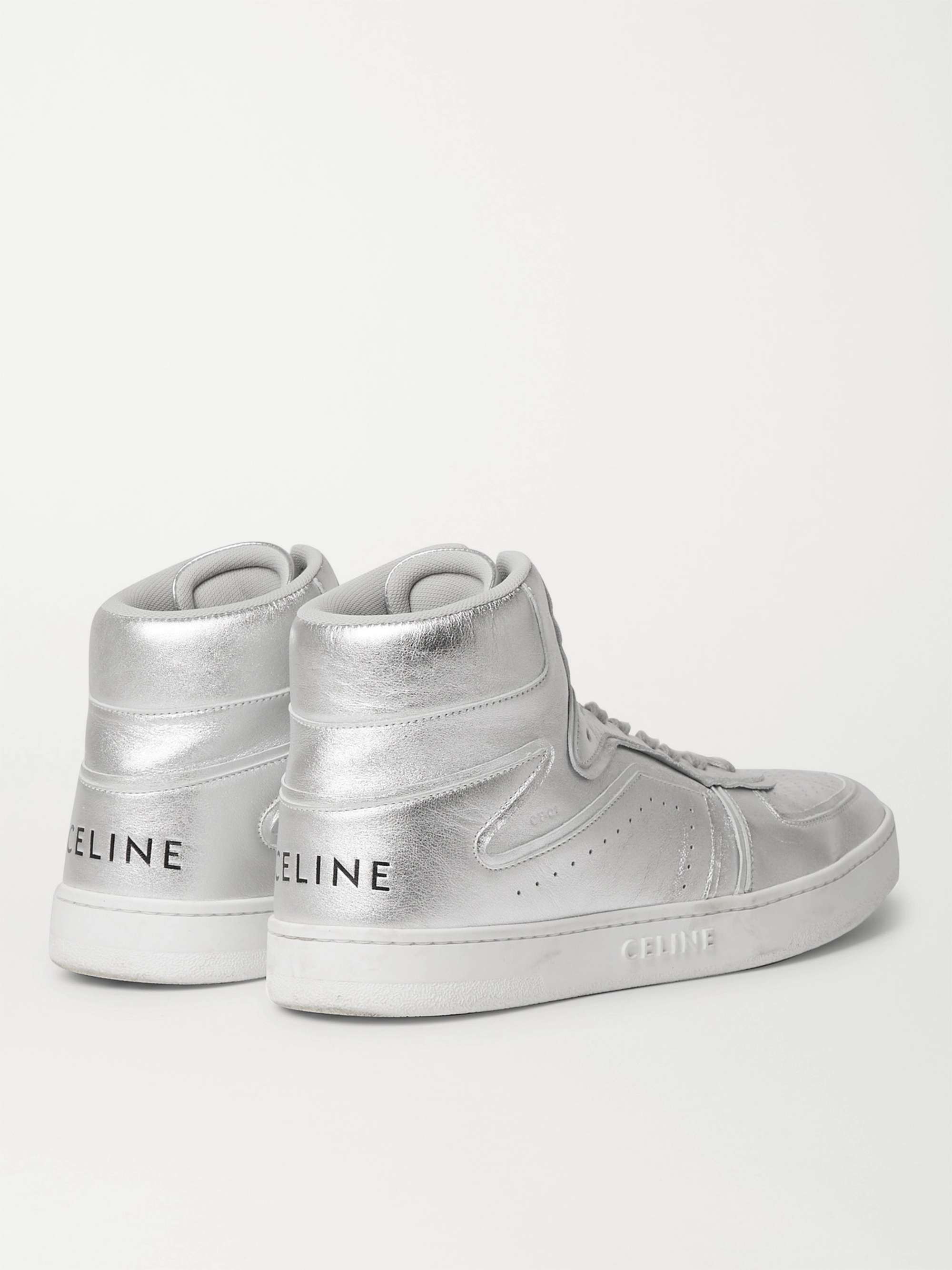 CELINE HOMME Z CT-01 Mesh and Suede High-Top Sneakers
