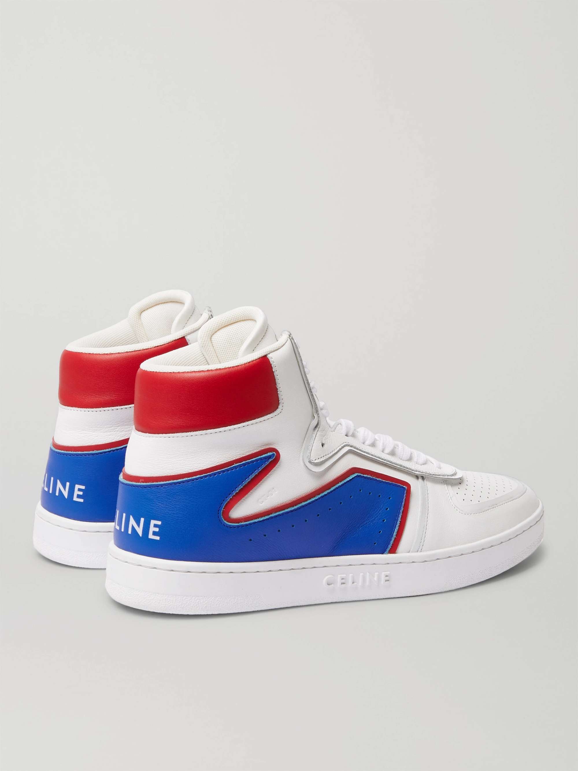 CELINE HOMME Z Leather High-Top Sneakers