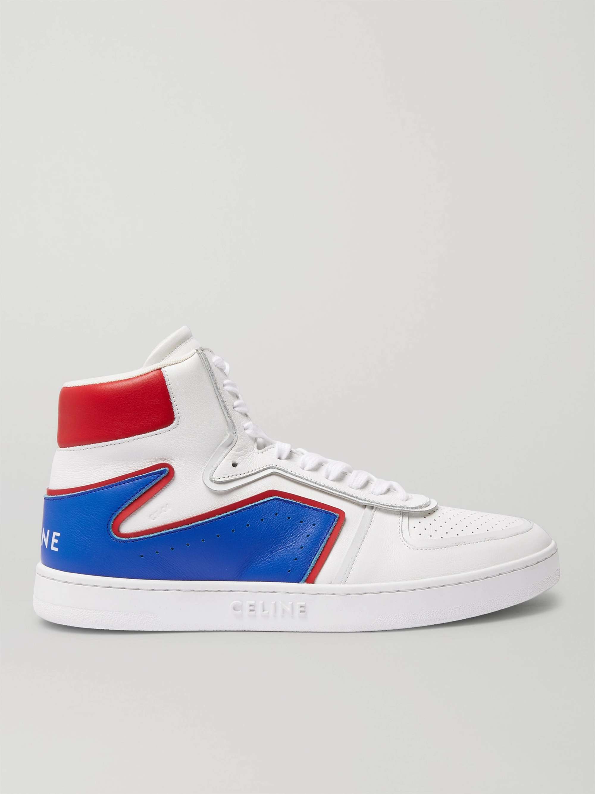 CELINE HOMME Z Leather High-Top Sneakers