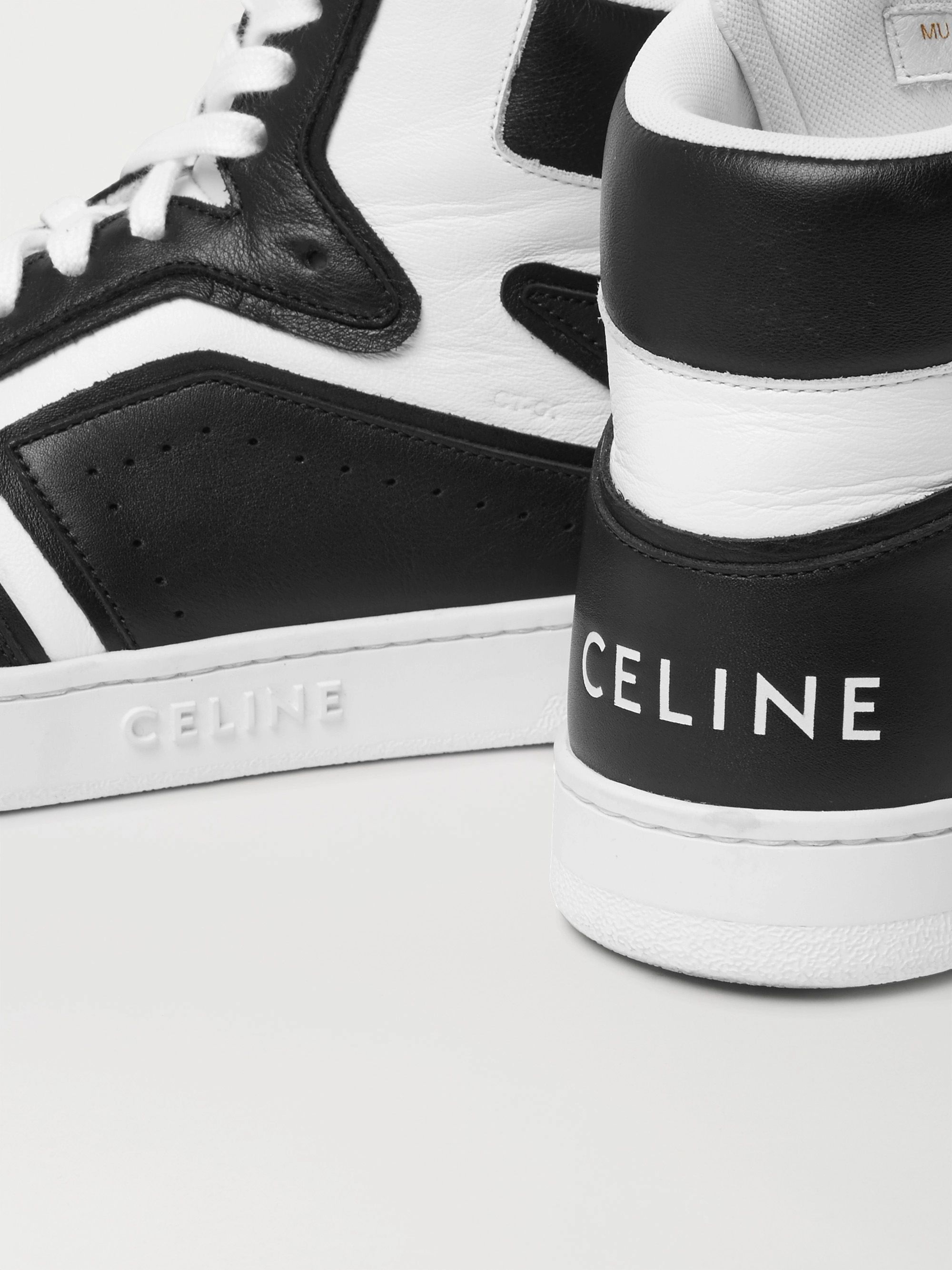 Black Z Leather High-Top Sneakers | CELINE HOMME | MR PORTER