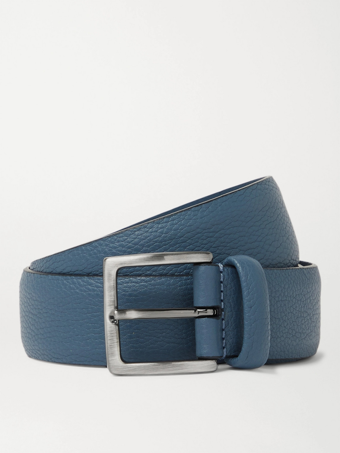 Anderson's 3.5cm Full-grain Leather Belt In Blue