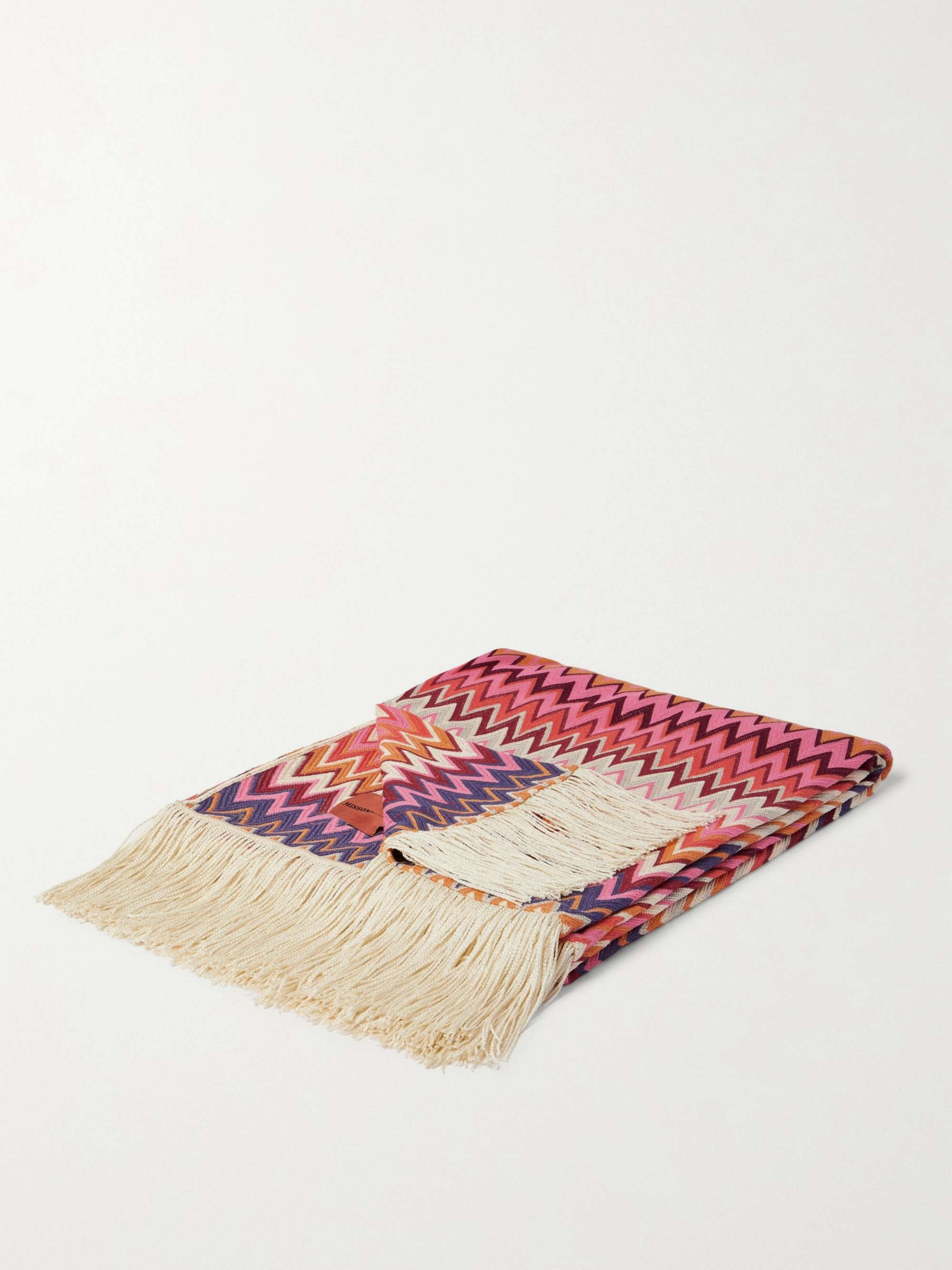 MISSONI HOME Margot Fringed Crochet-Knit Throw