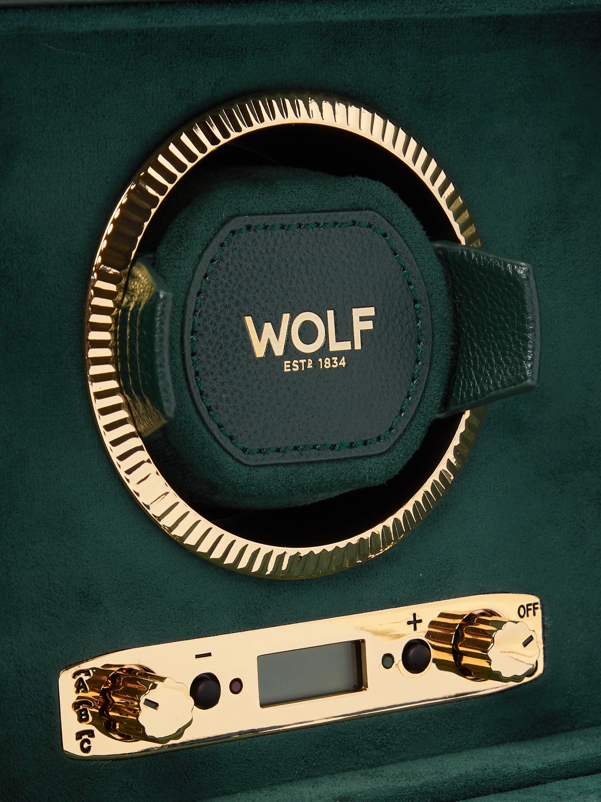 WOLF British Racing Pebble-Grain Vegan Leather Watch Winder
