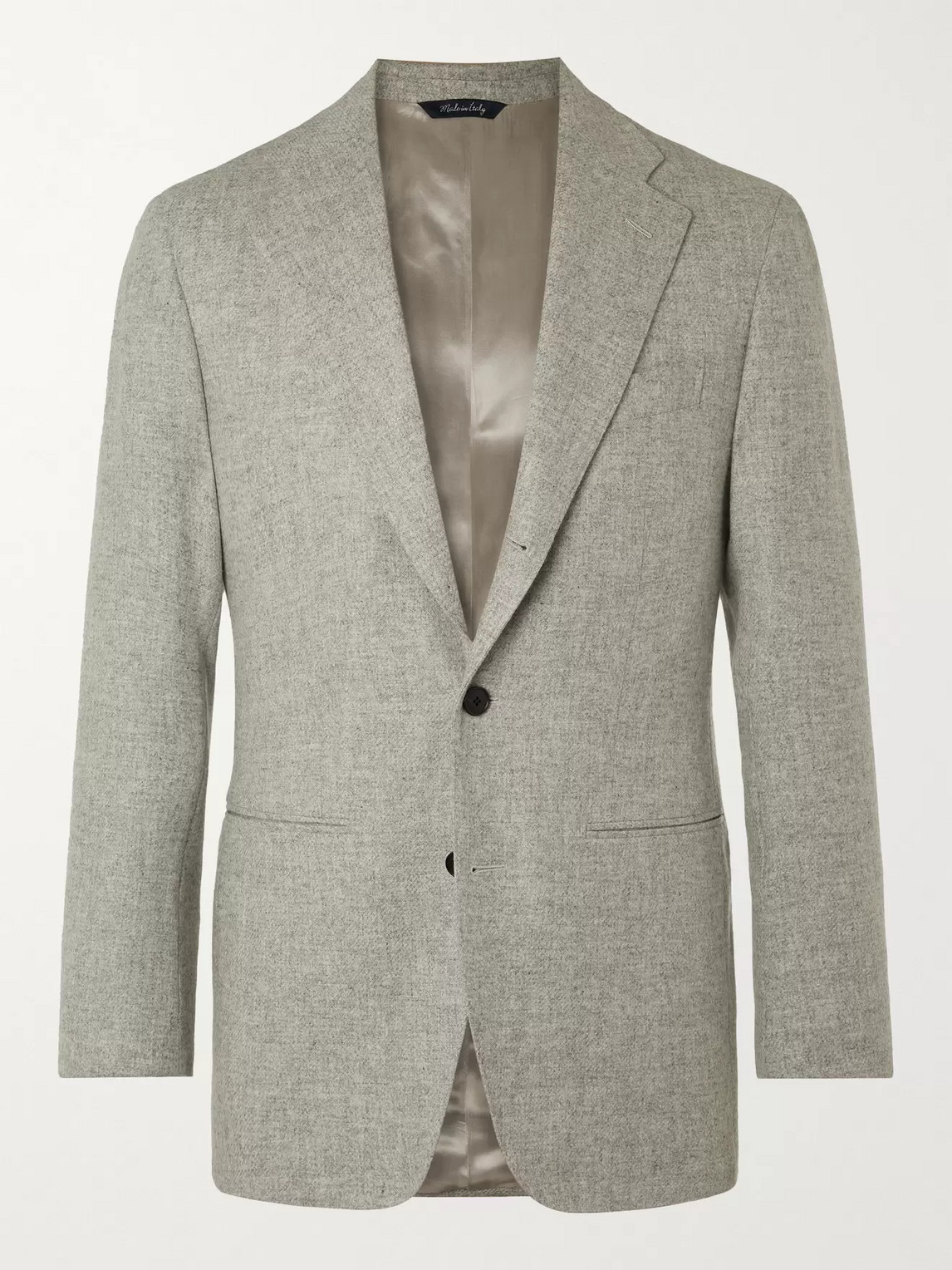 Saman Amel Slim-fit Wool Blazer In Gray