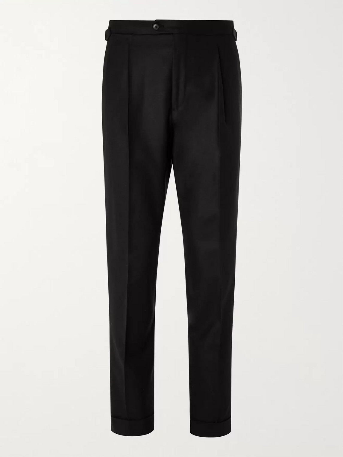 Saman Amel Tapered Wool Trousers In Black