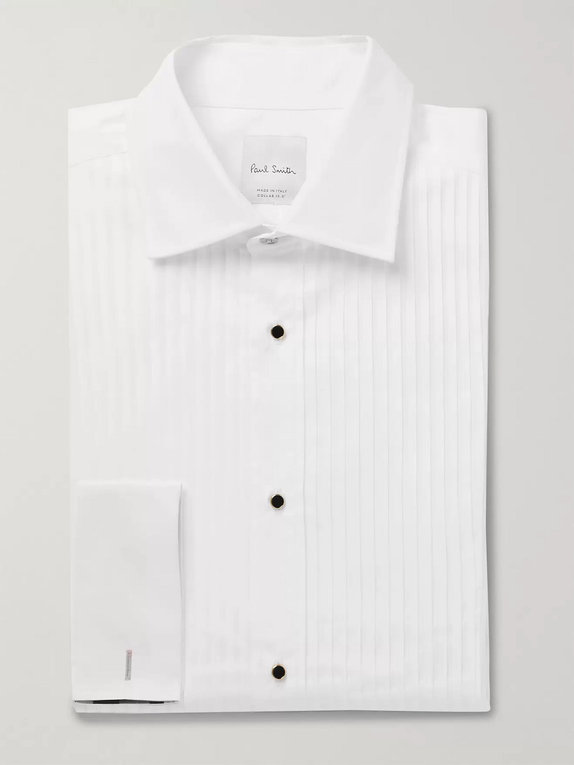 Paul Smith Slim-fit Bib-front Double-cuff Cotton-poplin Tuxedo Shirt In White