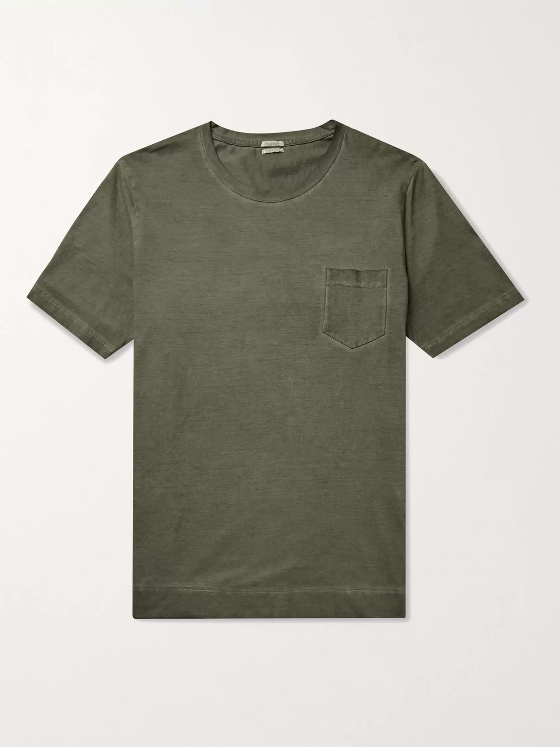 Massimo Alba Panarea Garment-dyed Cotton-jersey T-shirt In Green