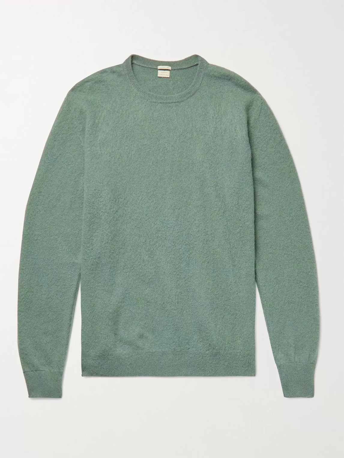 Massimo Alba Kane Mélange Brushed Cashmere Sweater In Green