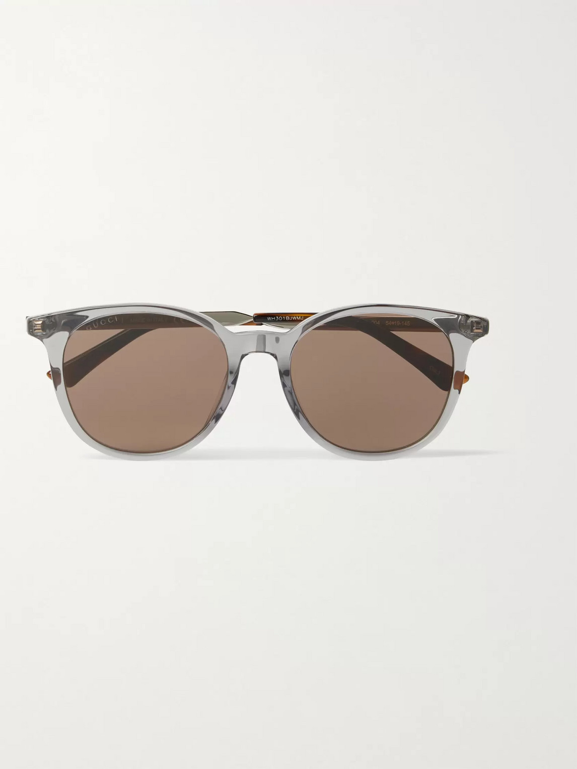 Gucci Round-frame Acetate And Silver-tone Sunglasses In Gray
