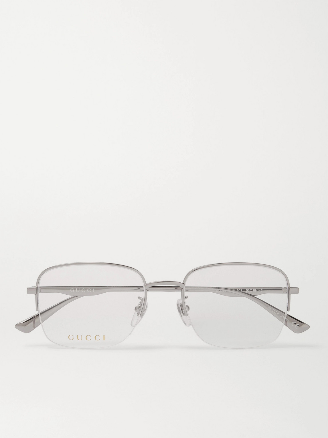 Gucci Square-frame Silver-tone Optical Glasses