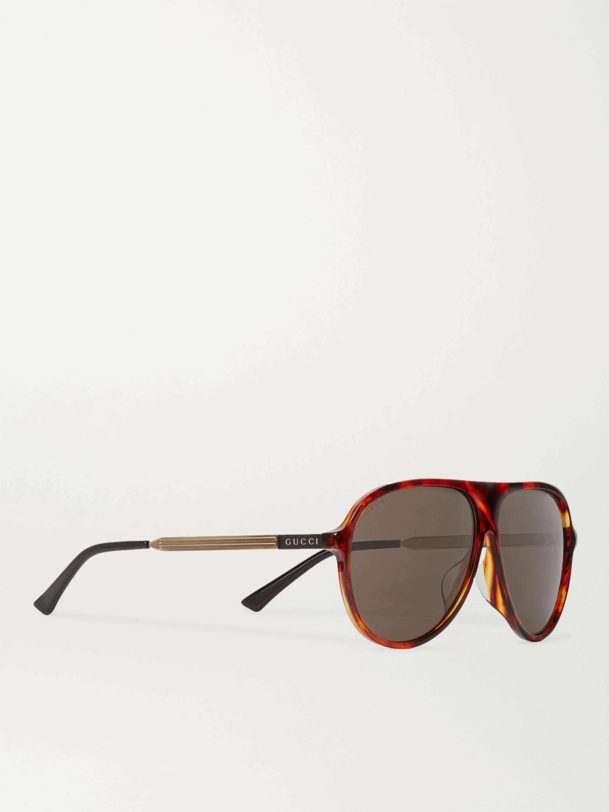 GUCCI EYEWEAR Aviator-Style Tortoiseshell Acetate and Gold-Tone Sunglasses