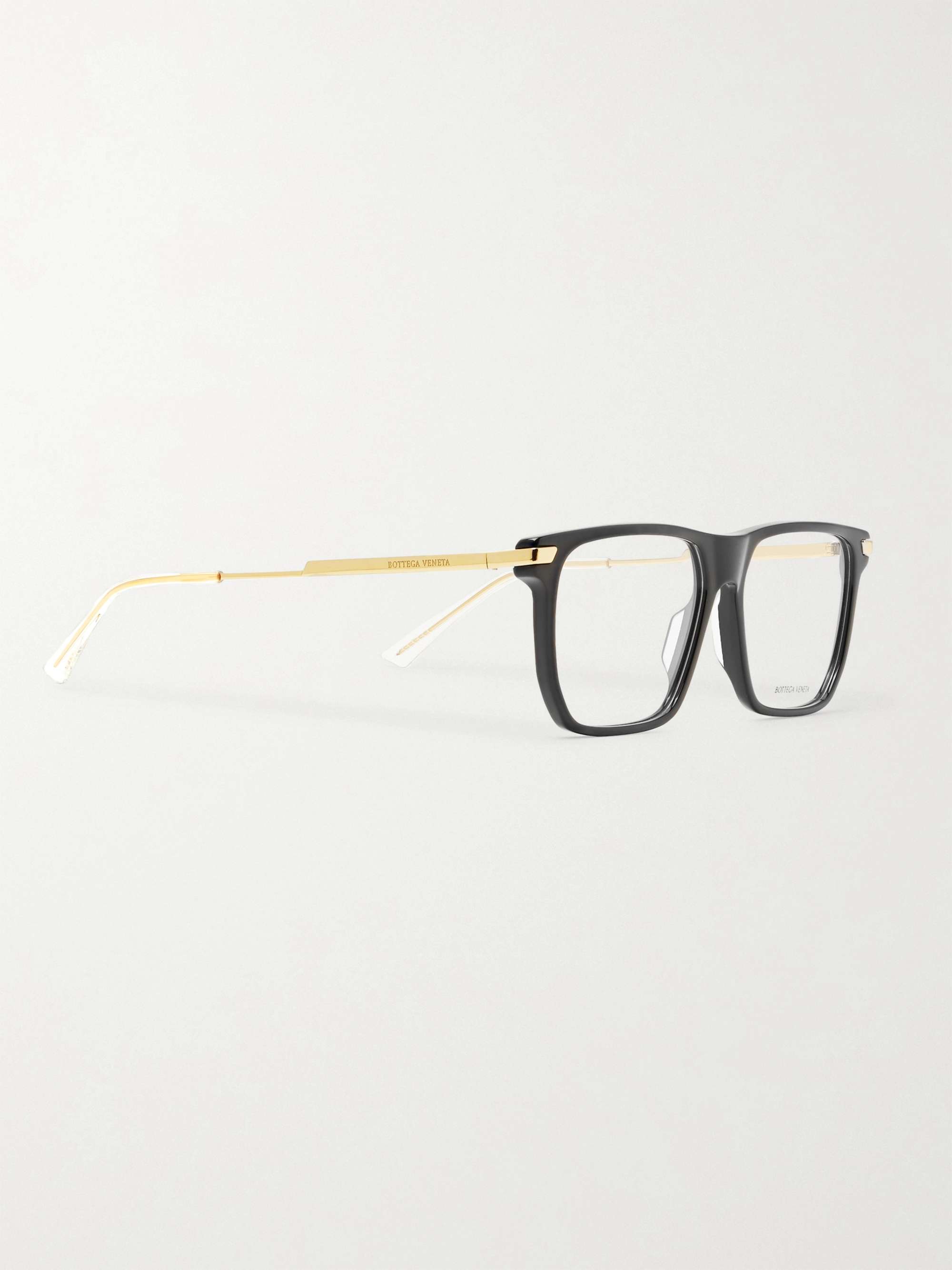 BOTTEGA VENETA EYEWEAR Square-Frame Tortoiseshell Acetate and Gold-Tone Optical Glasses