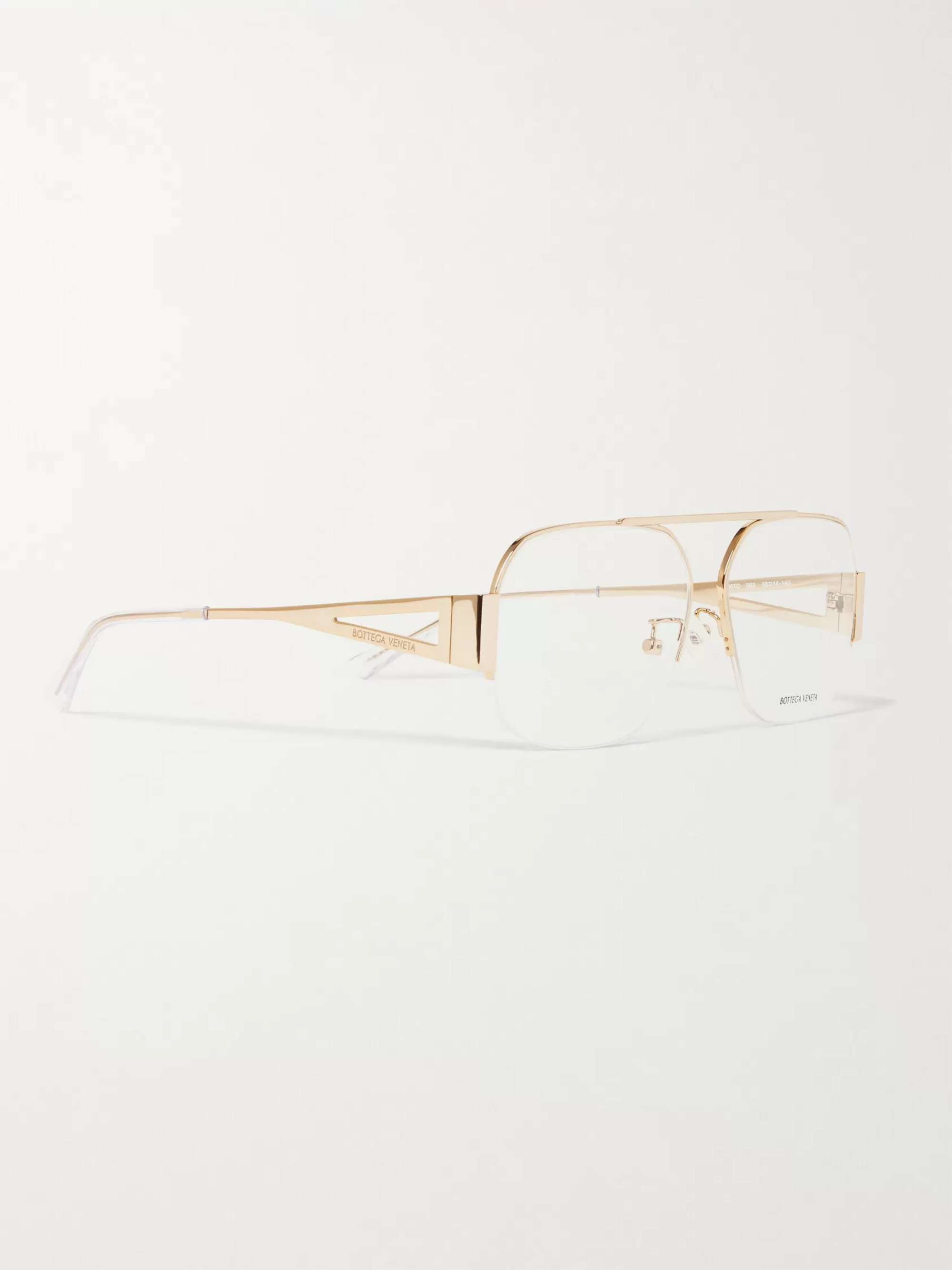 BOTTEGA VENETA EYEWEAR Aviator-Style Gold-Tone Optical Glasses